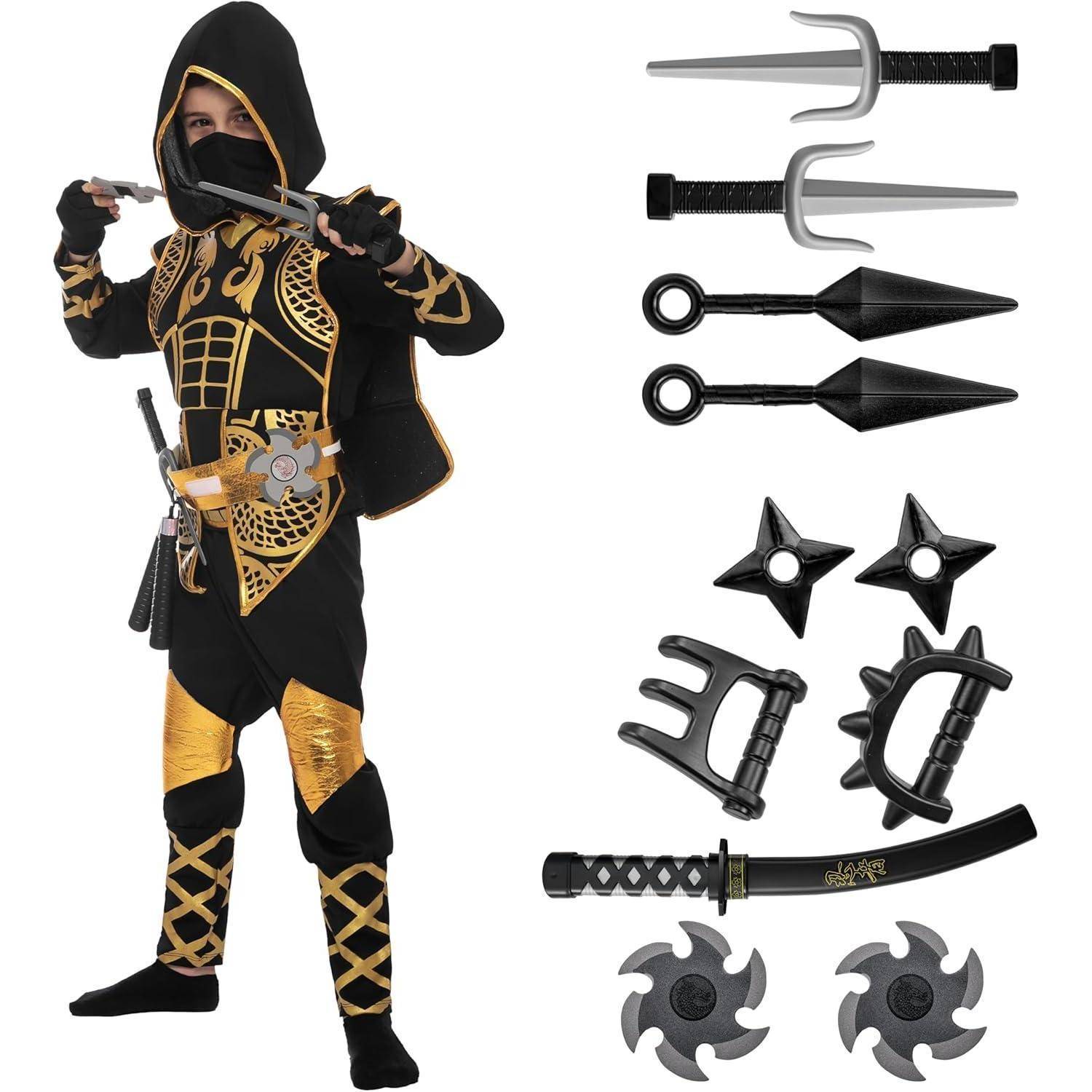Halloween Golden Ninja Fighter Kostüm Kinder Kleinkinder Jungen
