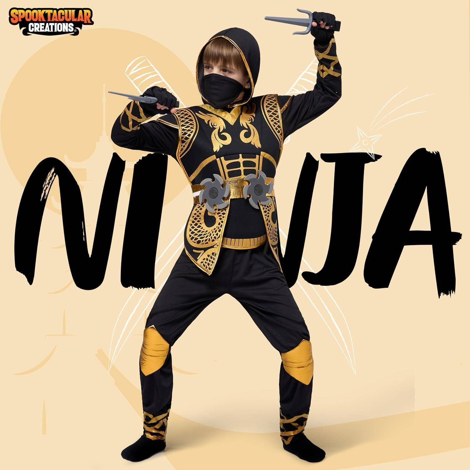 Halloween Golden Ninja Fighter Kostüm Kinder Kleinkinder Jungen