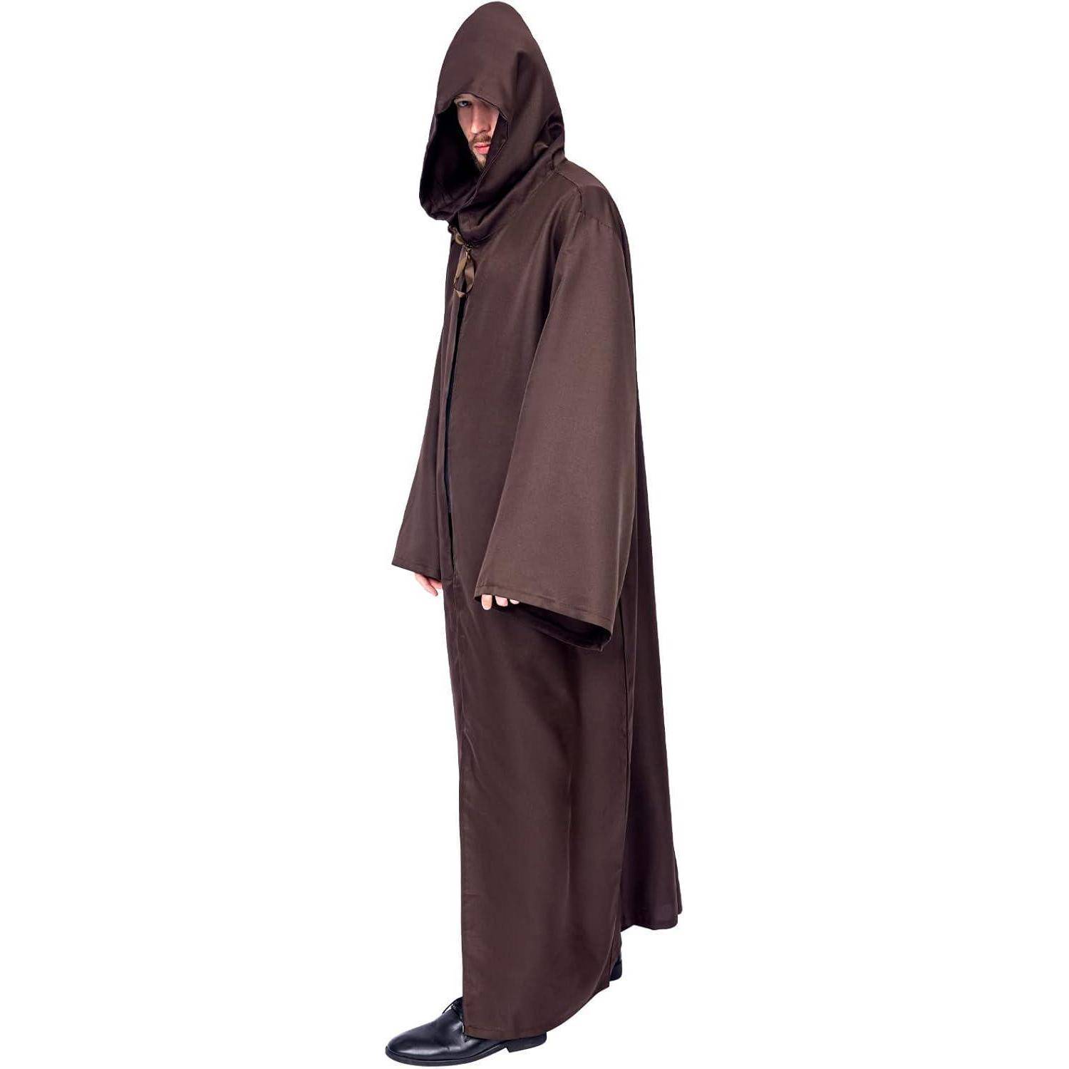 Umhang mit Kapuze Herren Robe Halloween Cape Karneval Fasching XL