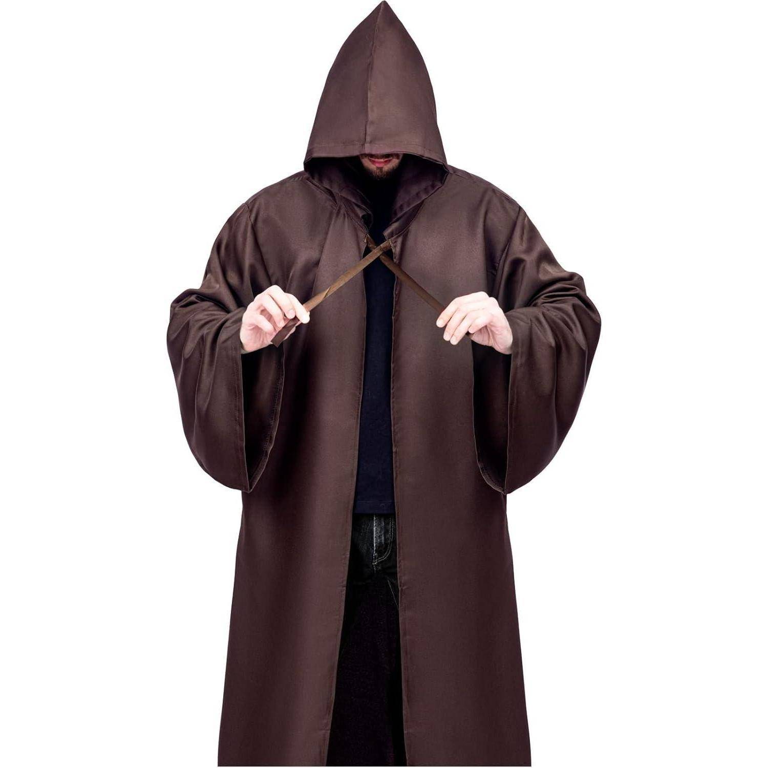 Umhang mit Kapuze Herren Robe Halloween Cape Karneval Fasching XL