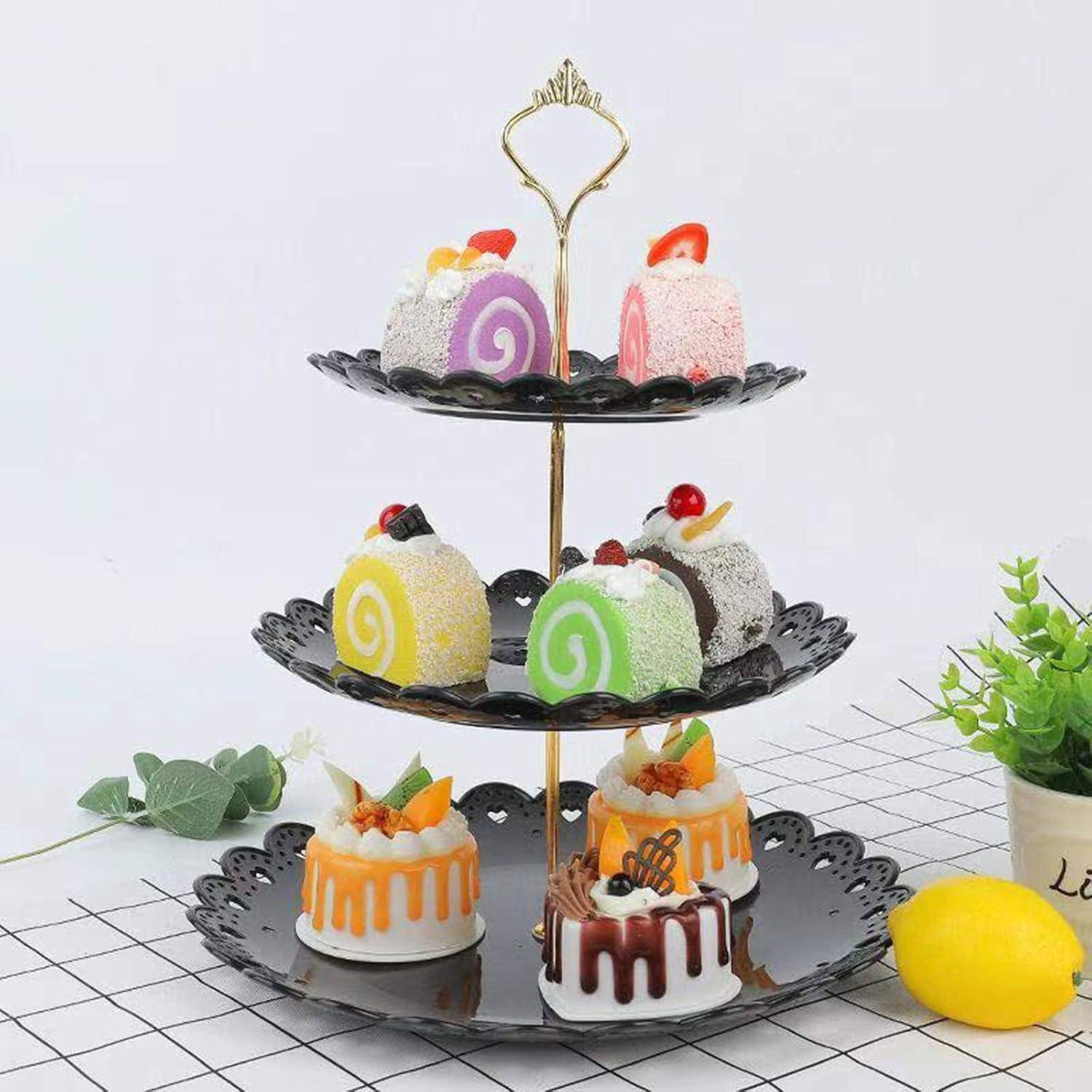 Dessertständer Kunststoff 3 Ebenen Cupcake Süßigkeiten Hochzeit