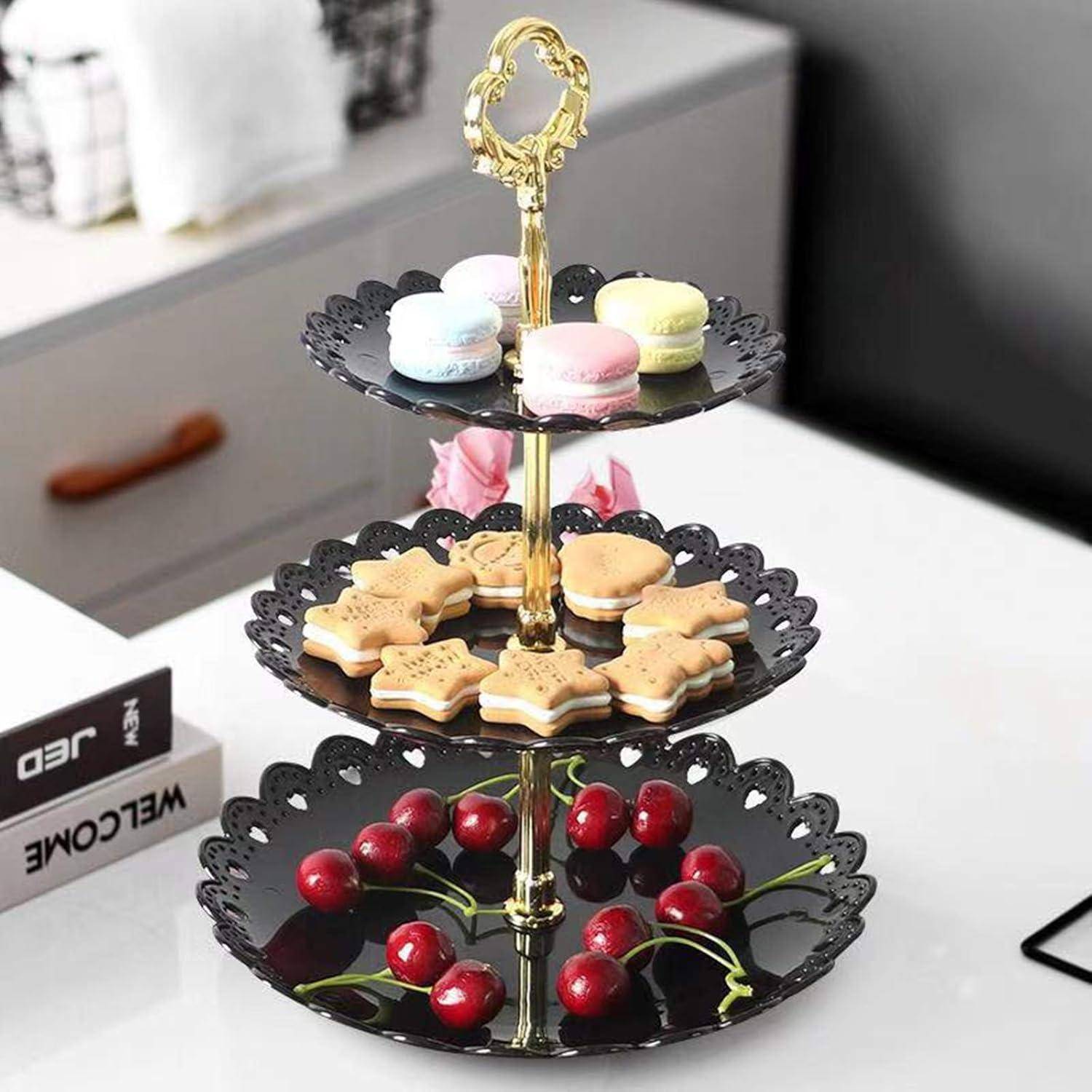 Dessertständer Kunststoff 3 Ebenen Cupcake Süßigkeiten Hochzeit