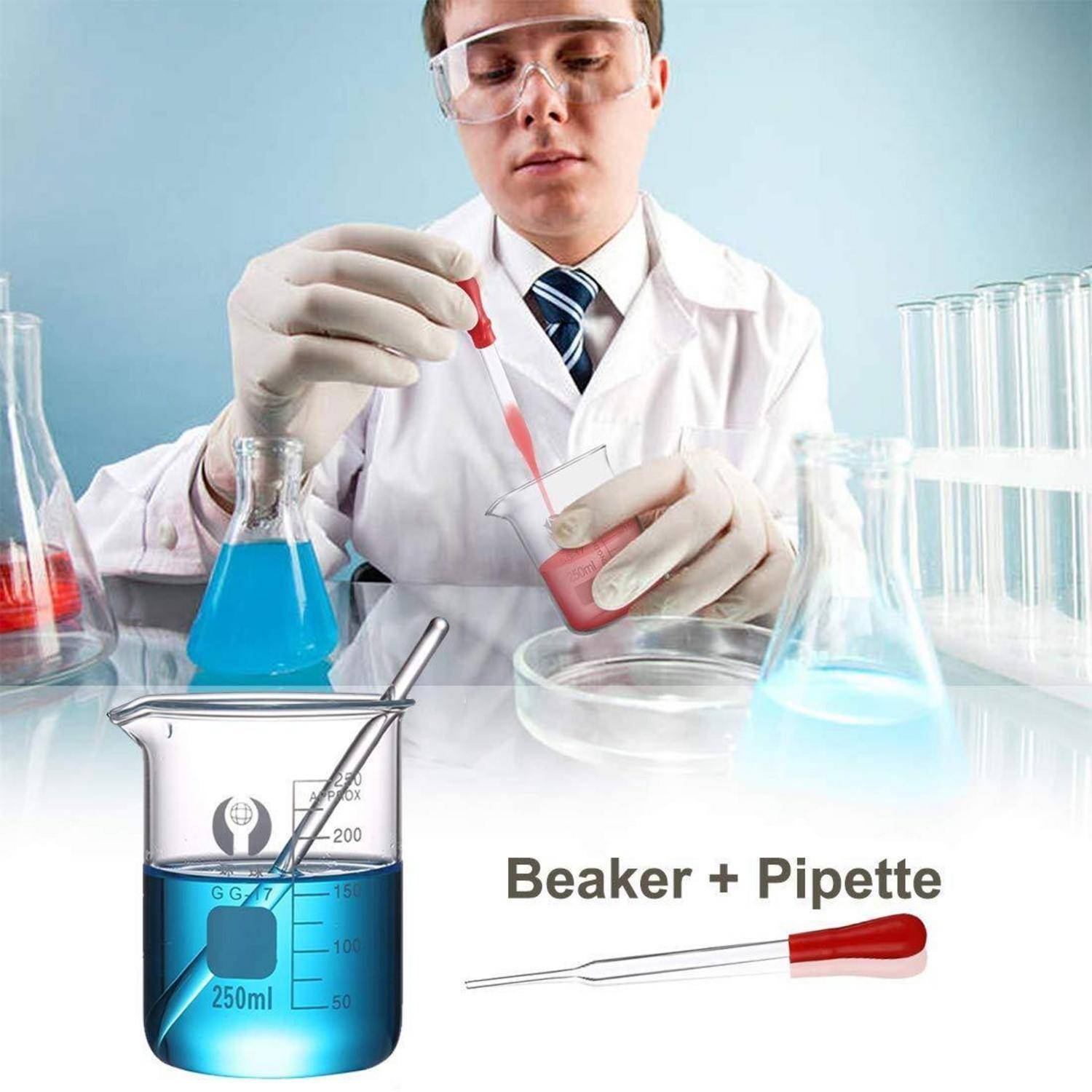 Borosilikatglas Bechergläser Set 3 Stück Graduierten Becherglas 50ml