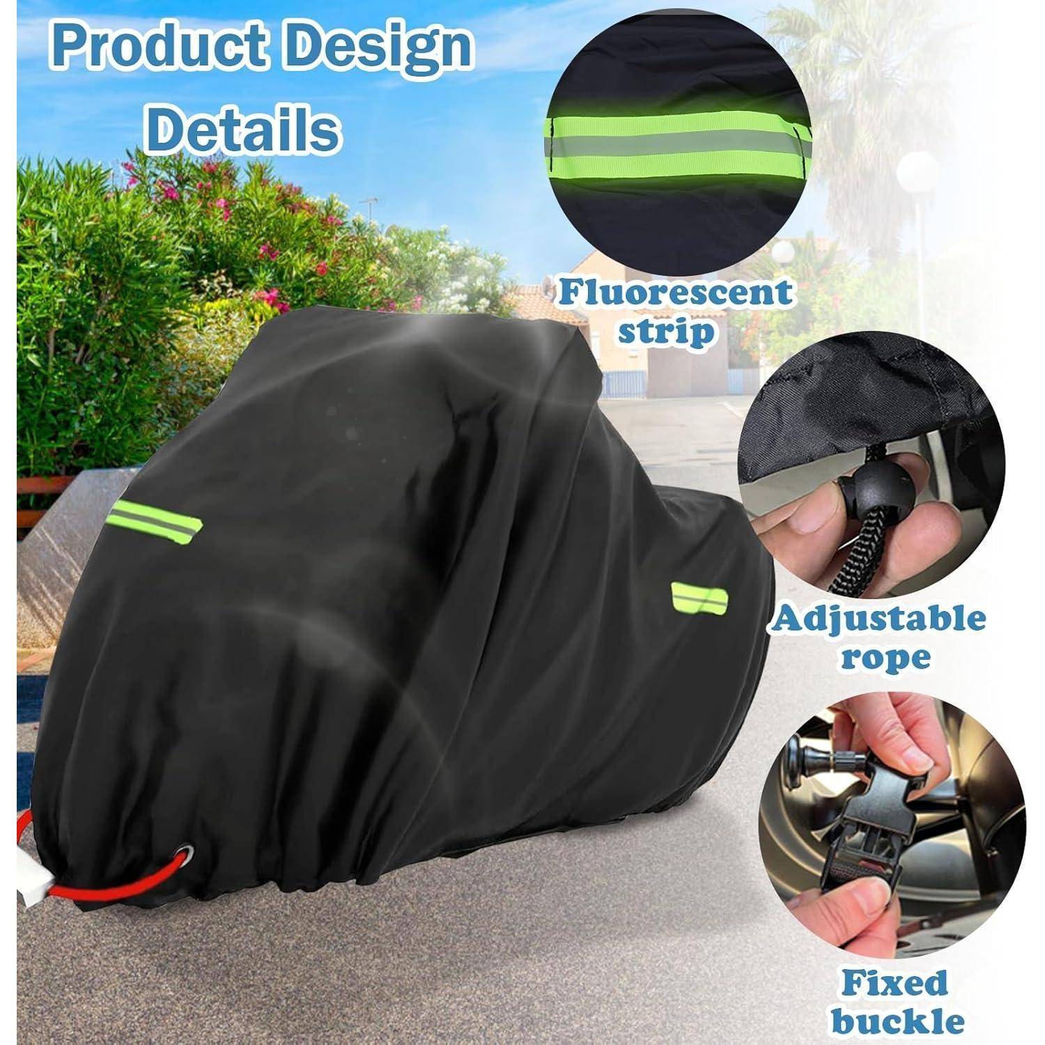 Motorrad Abdeckung Abdeckplane Wasserdicht 420D Oxford 265x105x133 CM