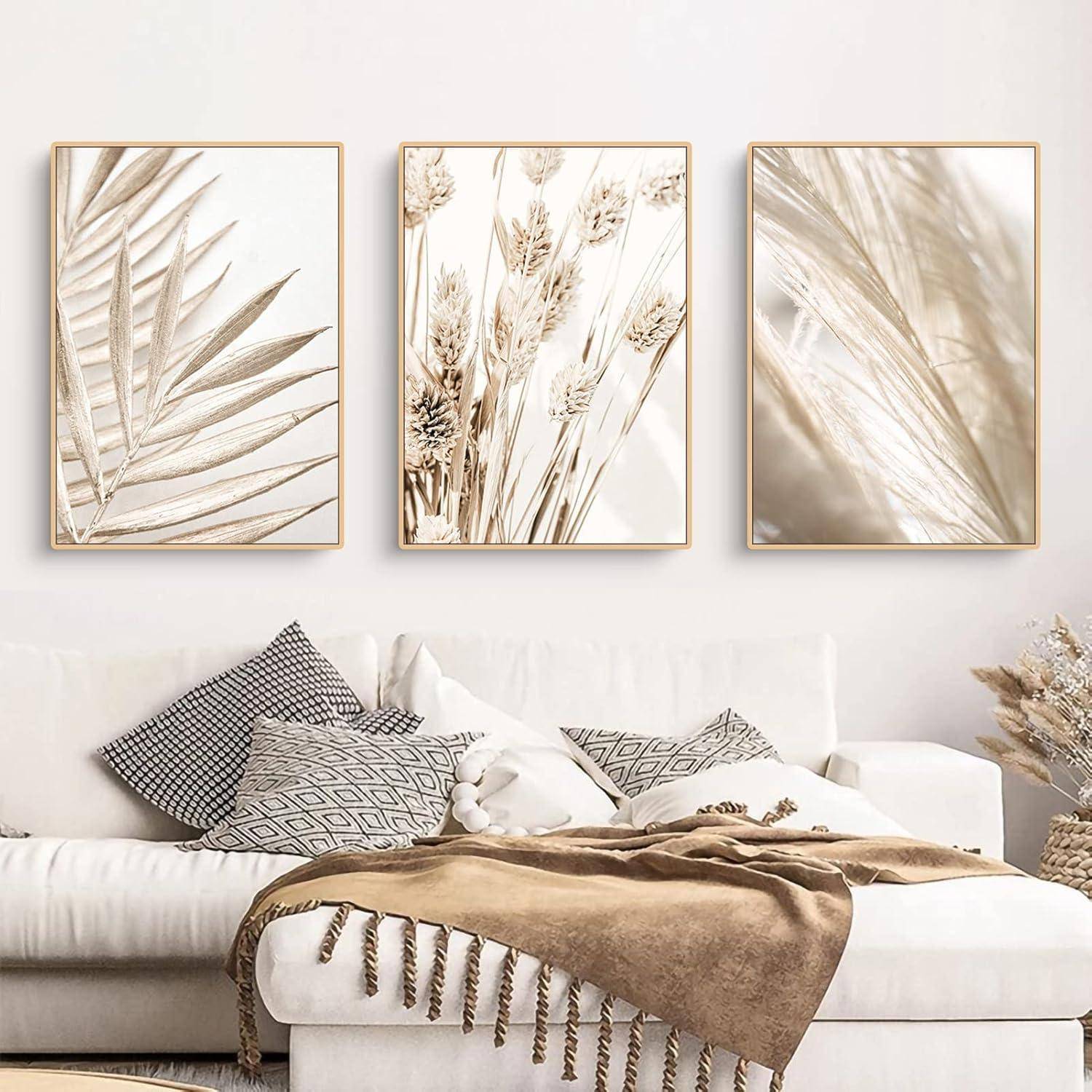 3er Premium Poster Set Boho Pampasgras Wandbilder 40x50cm