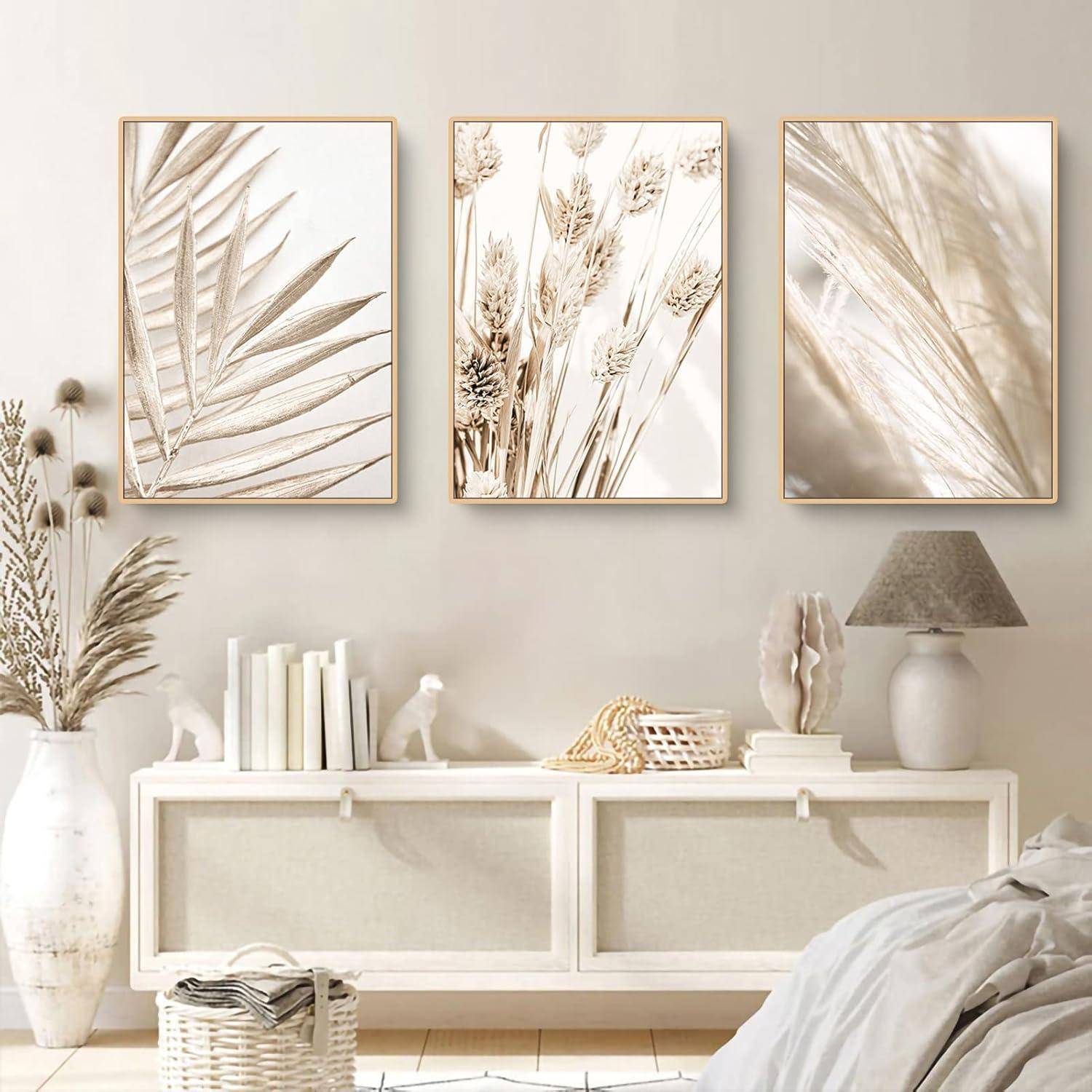 3er Premium Poster Set Boho Pampasgras Wandbilder 40x50cm
