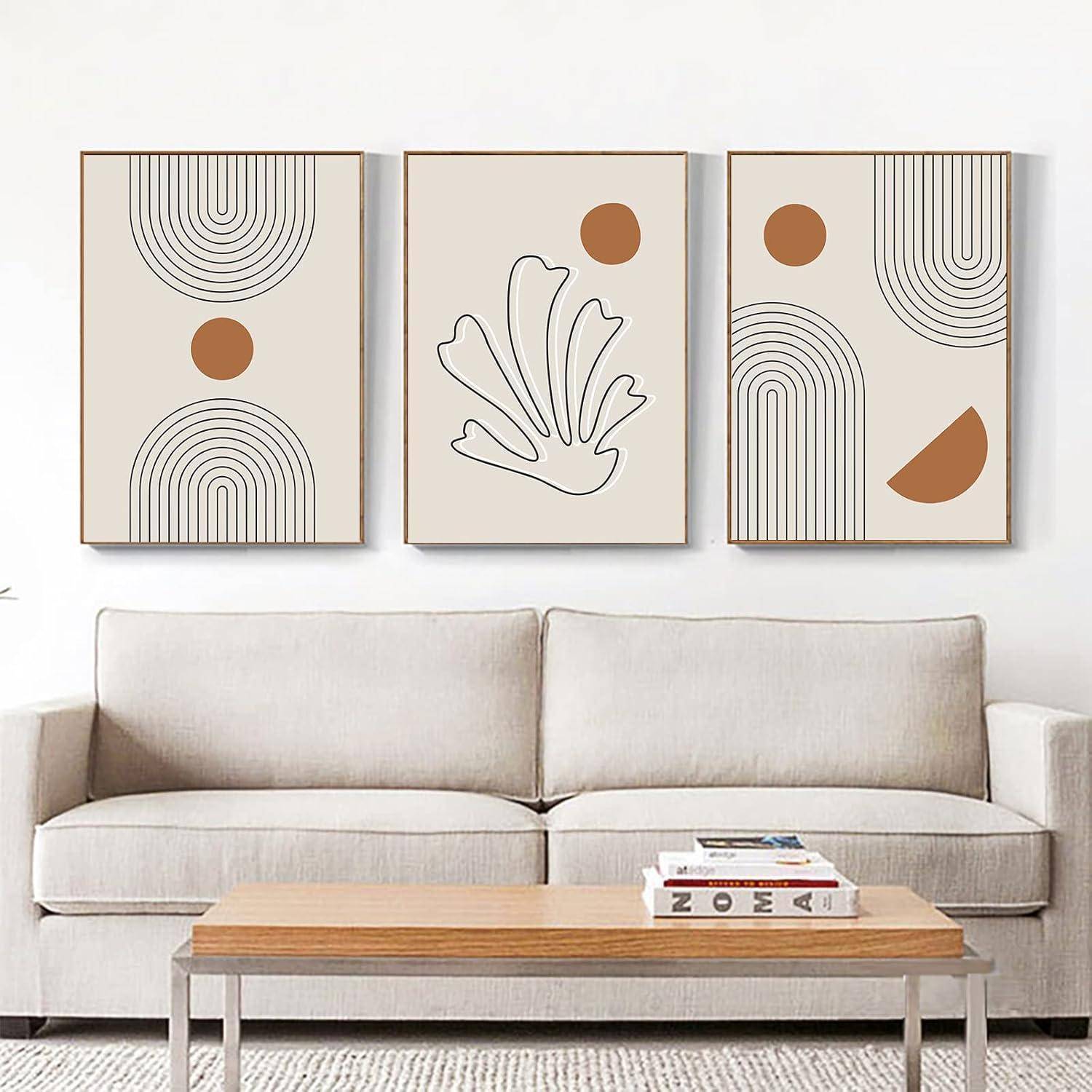Leinwandbilder Abstrakt Boho Wohnzimmer 3PCS-60x90cm Geometrie 2