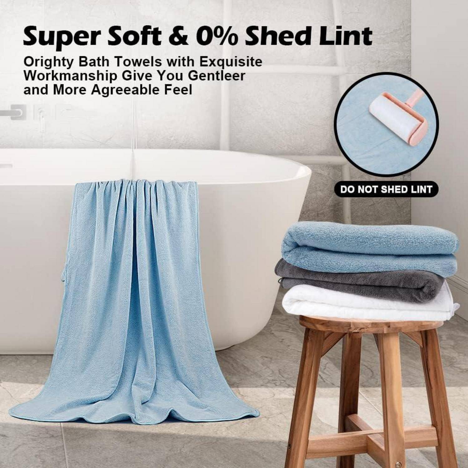 Badetuch Set 68x137cm Blau Mikrofaser saugfähig schnell trocknend Gym