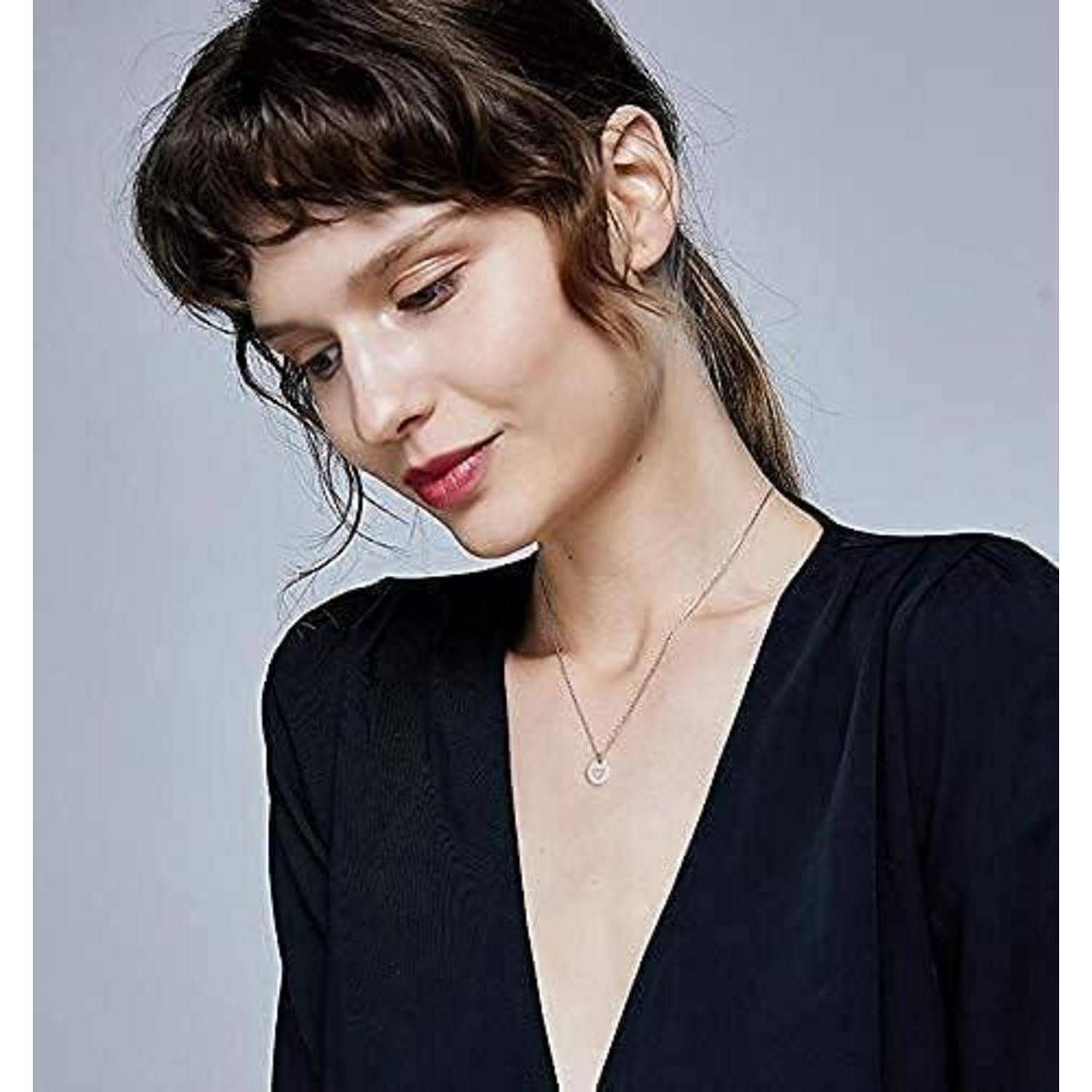 Damen Initialen Kette Buchstaben Anhänger Gold/Rosegold/Silber Herzen