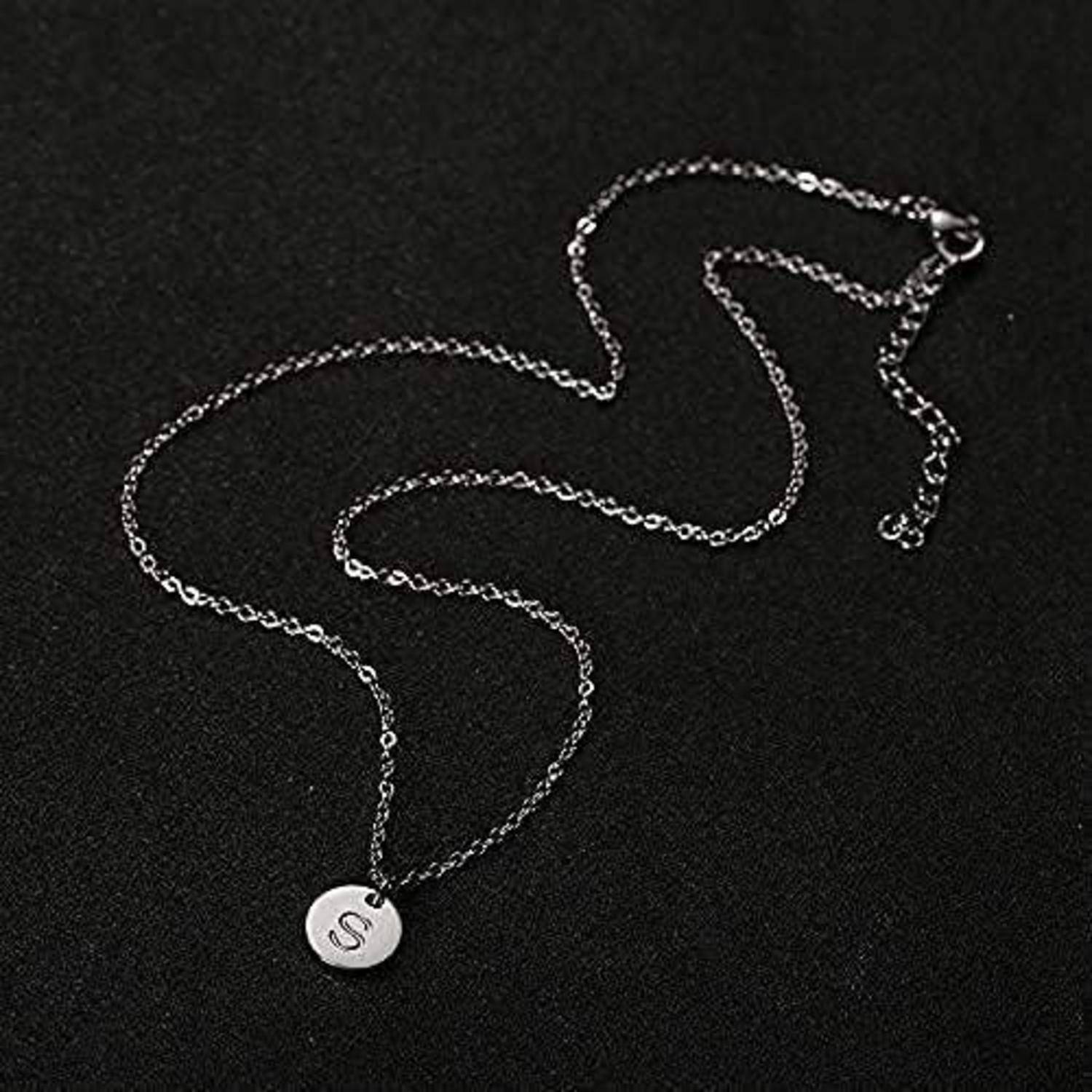 Damen Initialen Kette Buchstaben Anhänger Gold/Rosegold/Silber Herzen