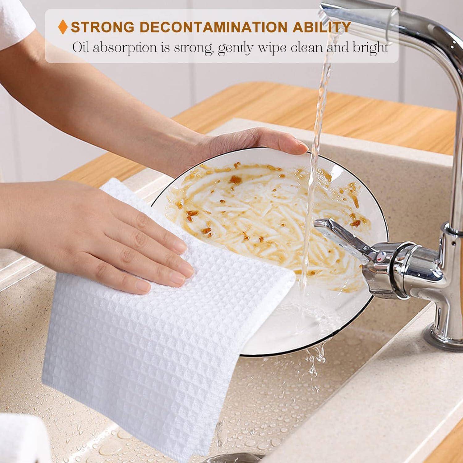 3er-Pack Microfaser Geschirrtücher Waffelgewebe saugfähig 40x56 cm