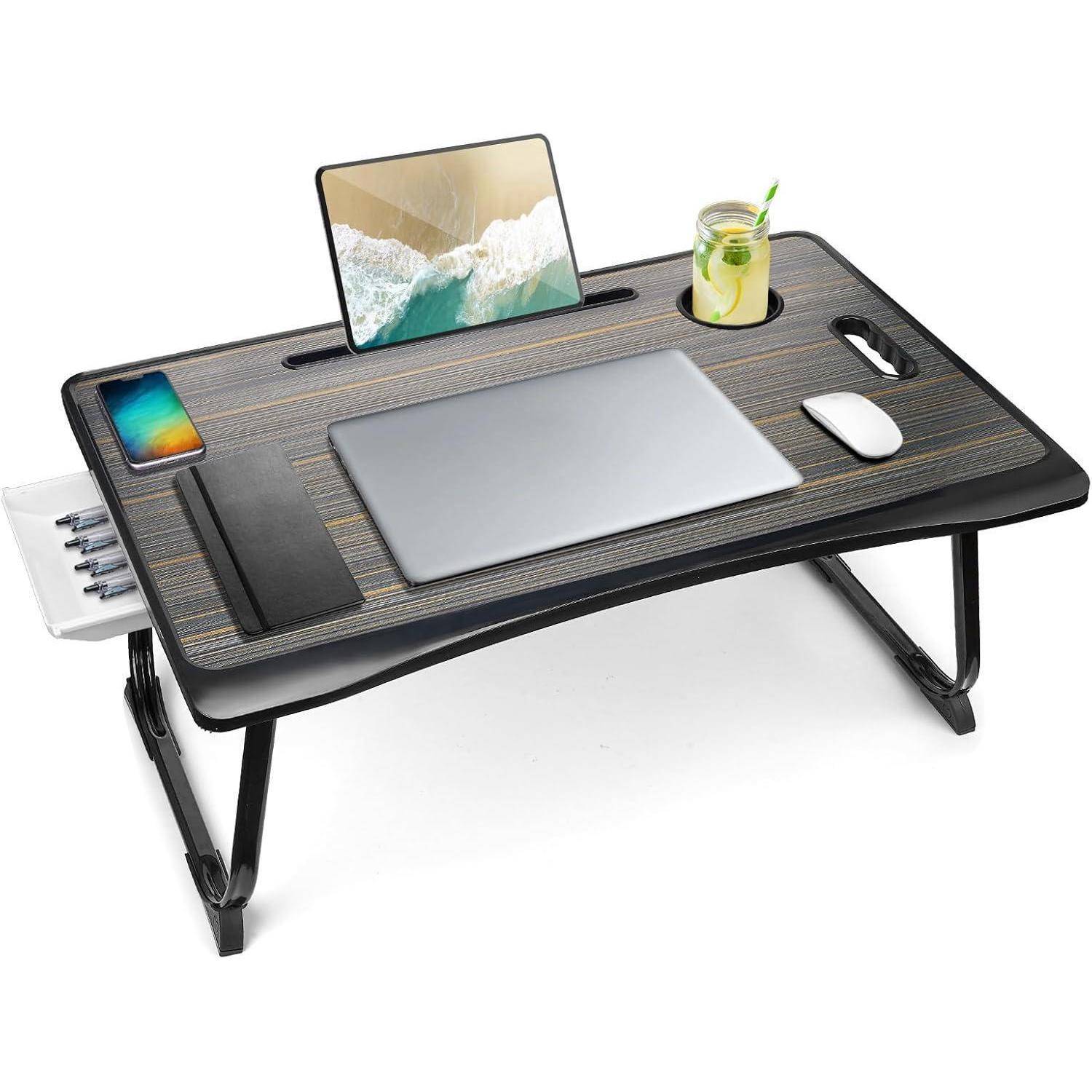 Laptoptisch Klappbar Laptop Betttisch Schwarz 60 x 40 cm