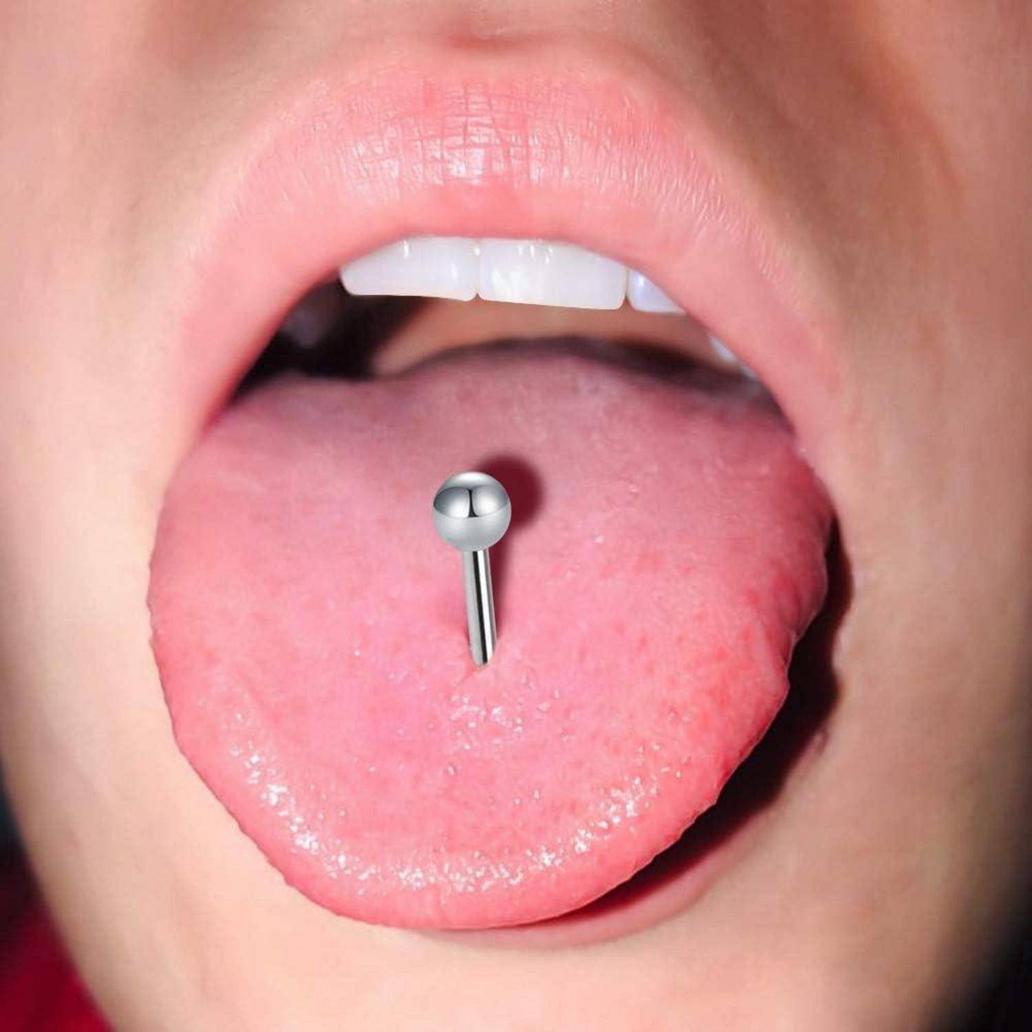 24stk Zungenpiercing Set 14G Stab 16mm Chirurgenstahl Kugeln Tongue