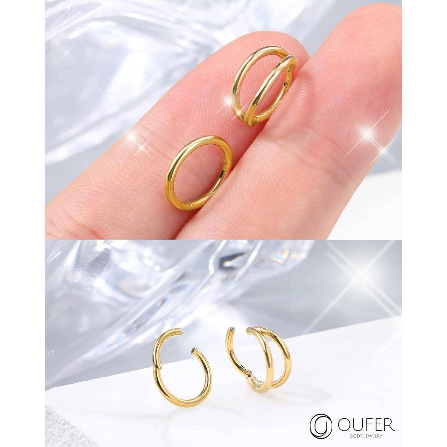 16G 2er Set Piercings Helix Silber Chirurgenstahl Rook Tragus Conch