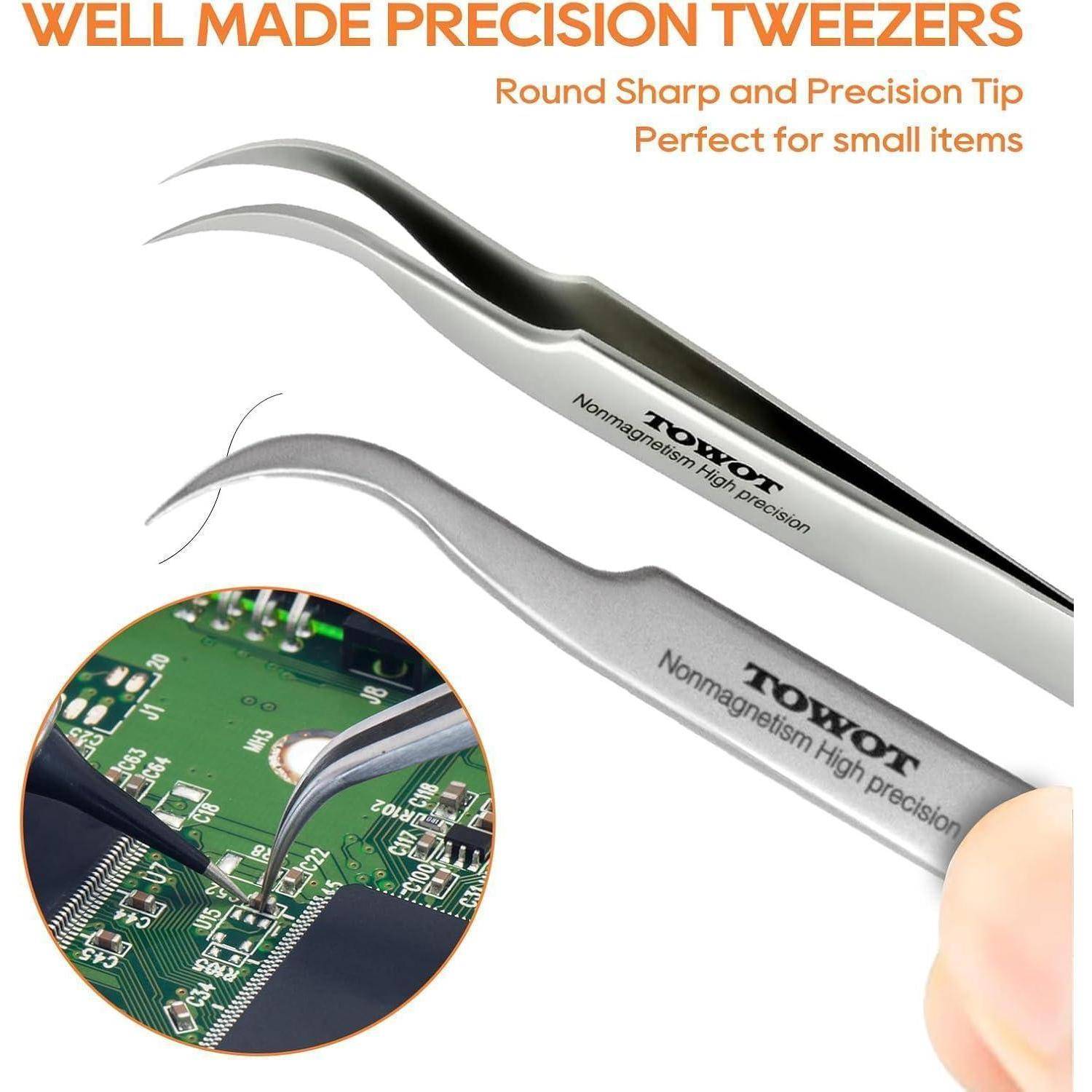Präzisionspinzette aus Edelstahl für Handwerk, Elektronik, Löten