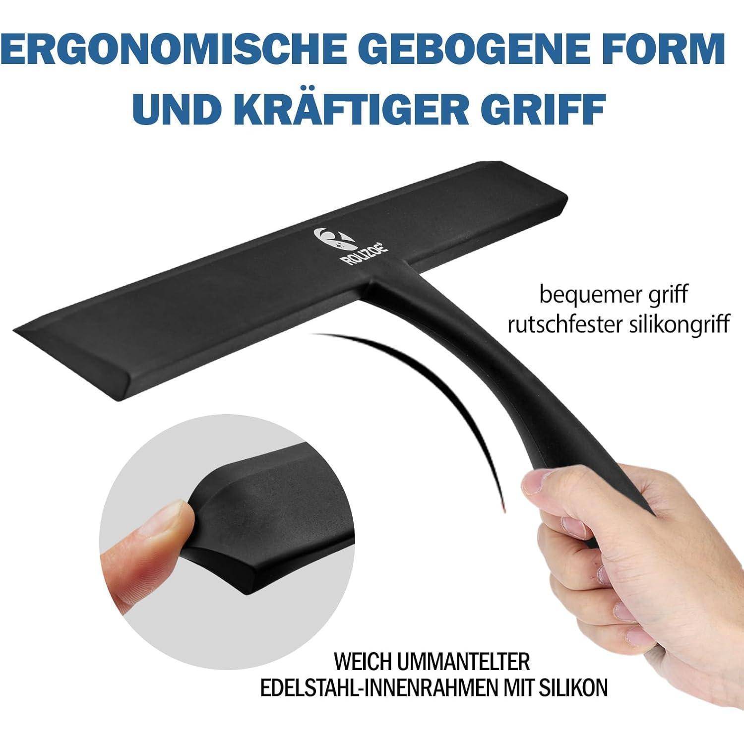 Duschabzieher Silikon mit Halterung 27.9cm Anti-Rost Abzieher Dusche