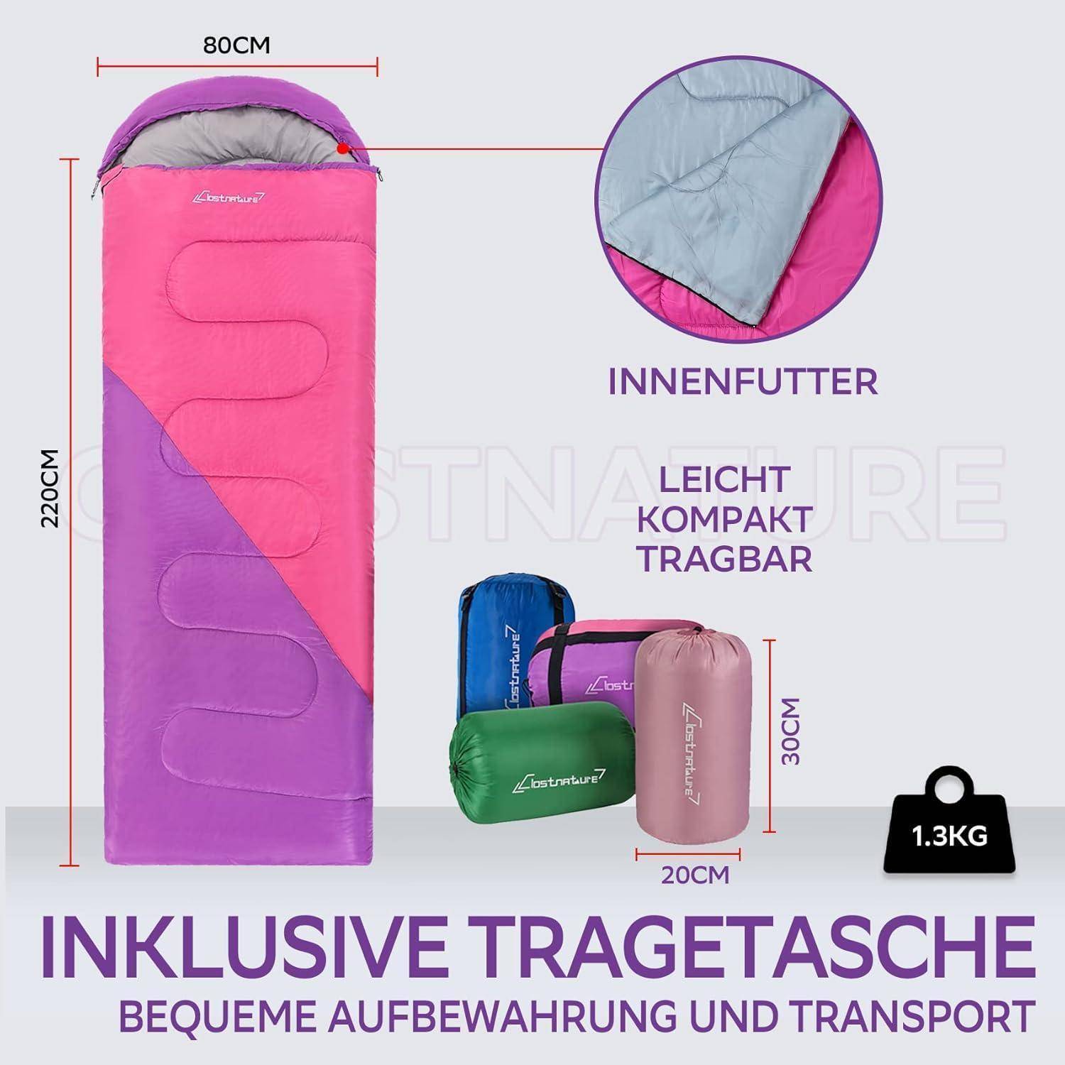 Schlafsack Camping Outdoor Reißverschluss Packmaß Schwarz 1.3 KG