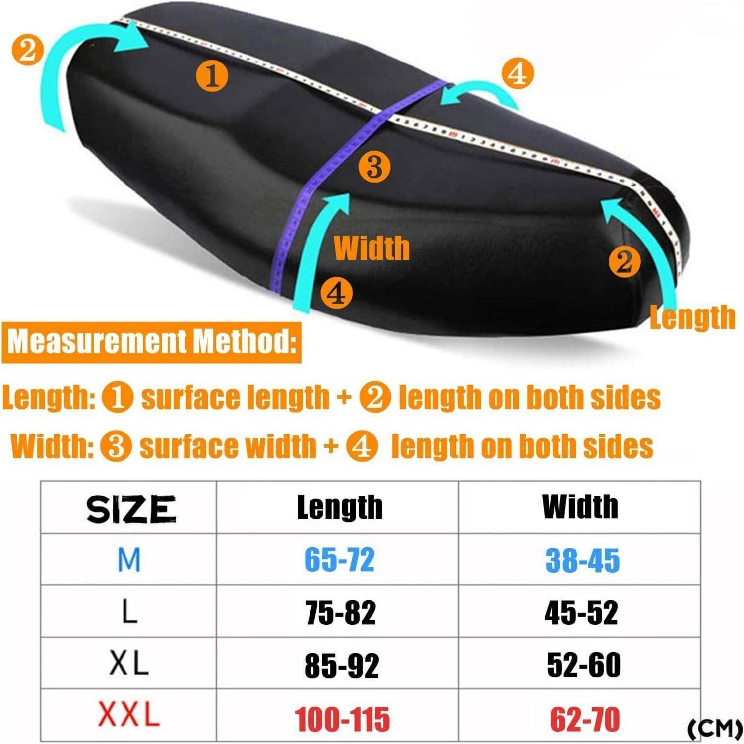 Motorrad Sitzbezug wasserdicht Sitzbankbezug Gummiband XXXL