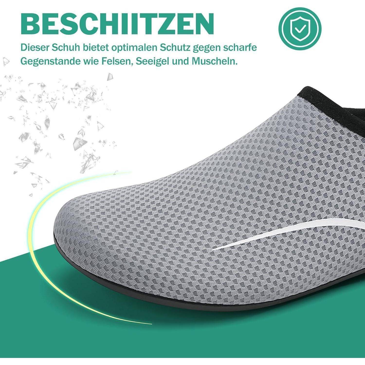 Badeschuhe Herren Damen Wasserschuhe Aquaschuhe Slipon 43 EU 487 Grau