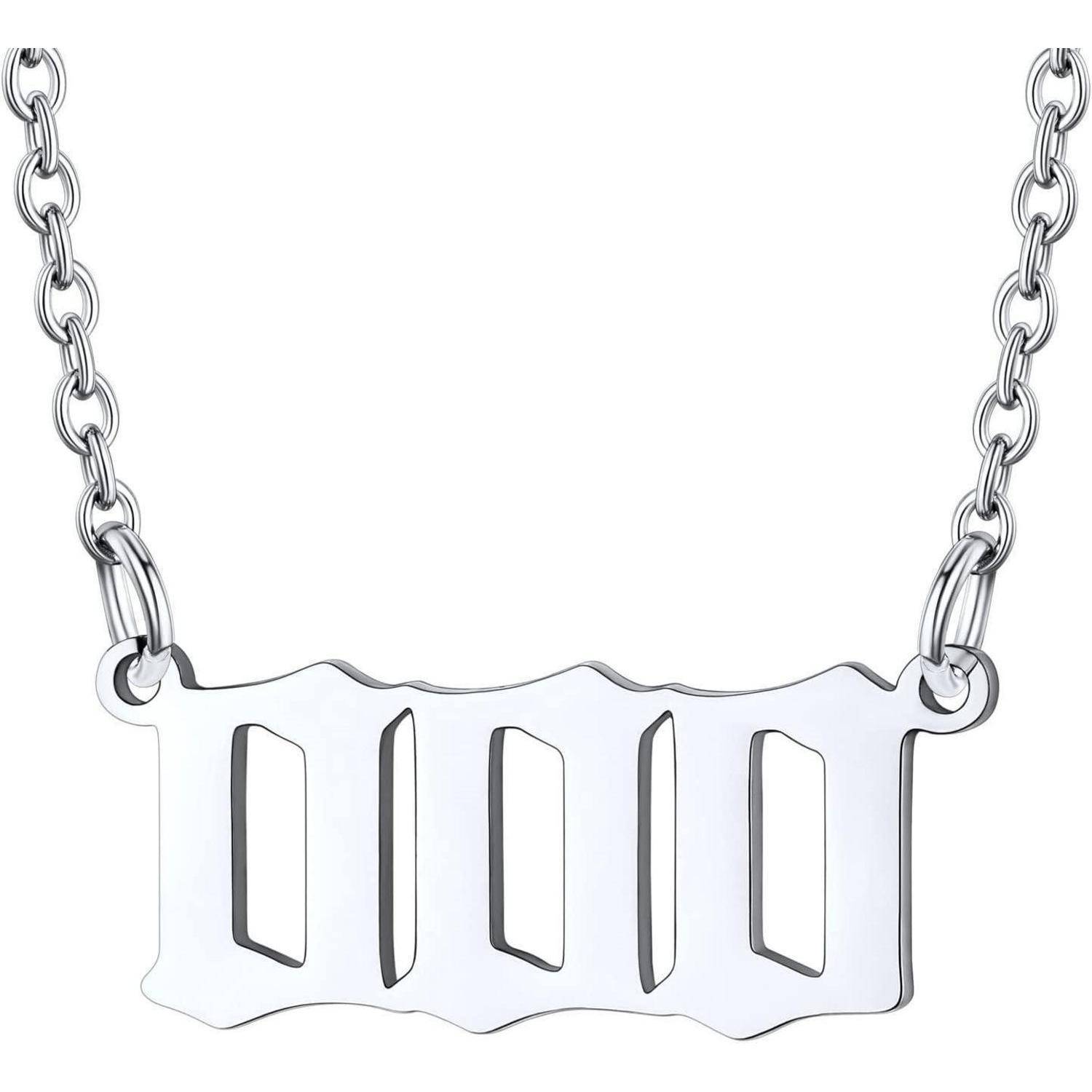 Kette Damen Engelszahlen Edelstahl Schlüsselbein 000 Silber