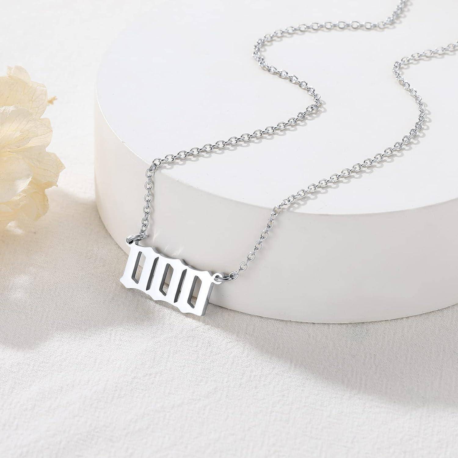 Kette Damen Engelszahlen Edelstahl Schlüsselbein 000 Silber