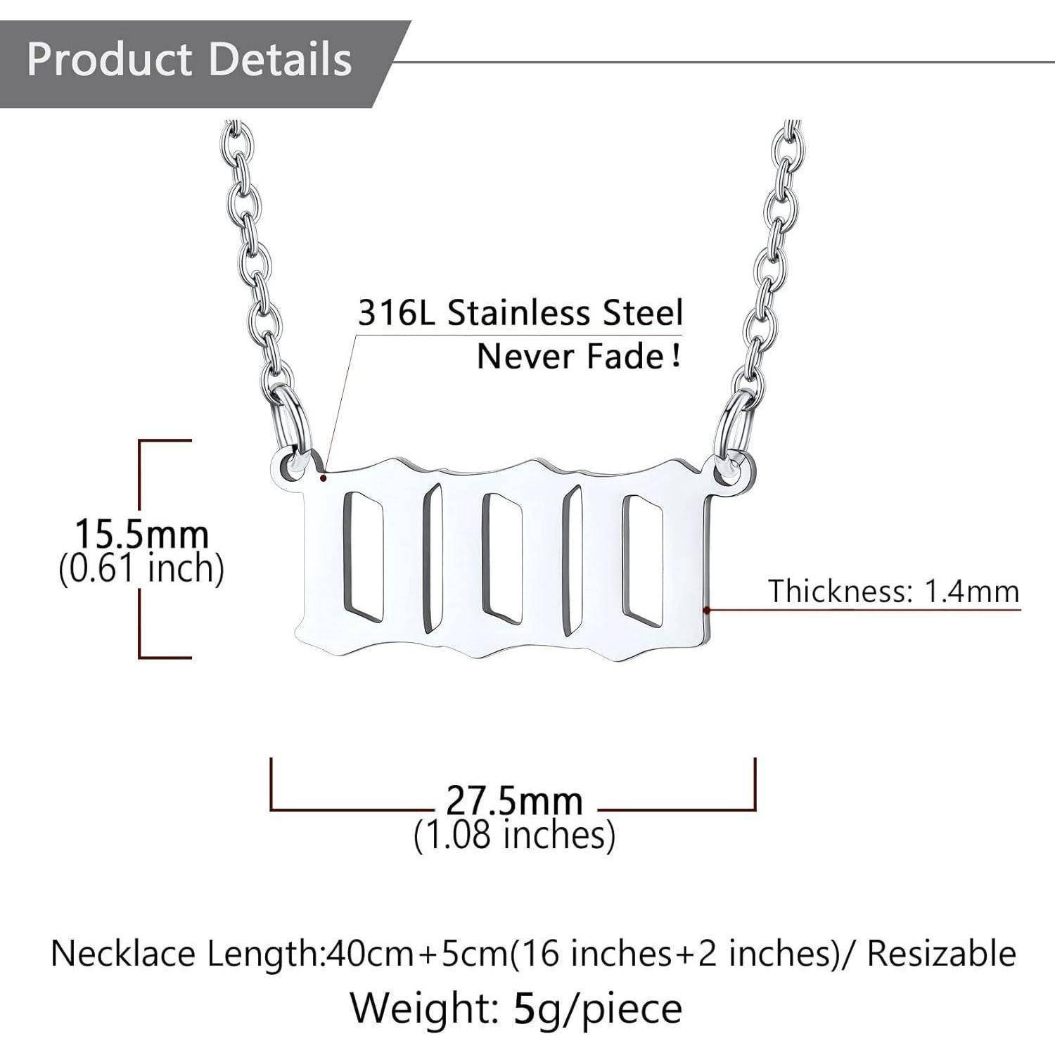Kette Damen Engelszahlen Edelstahl Schlüsselbein 000 Silber