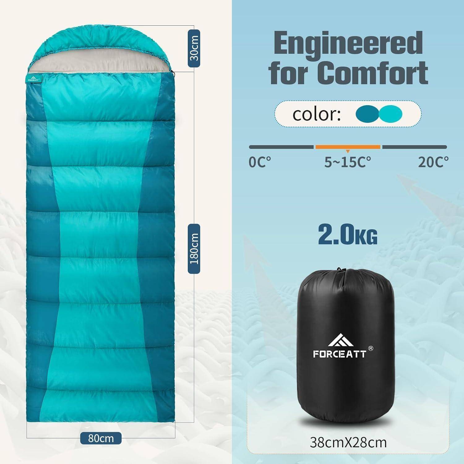 Schlafsack Winter Minus5bis20 bPolyester Liner Blaugrau 10 Grad