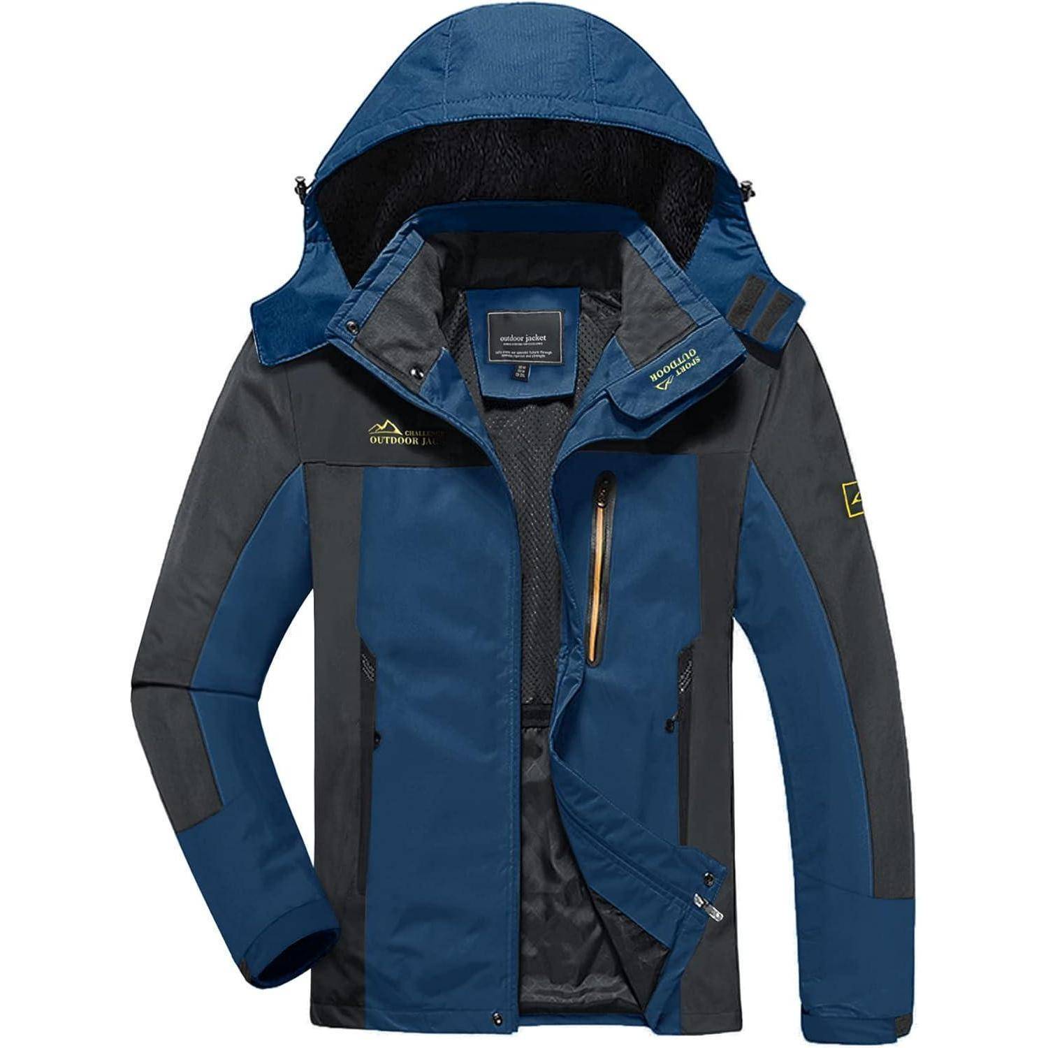Softshelljacke Herren wasserabweisend Kapuze Wandern M Denimblau
