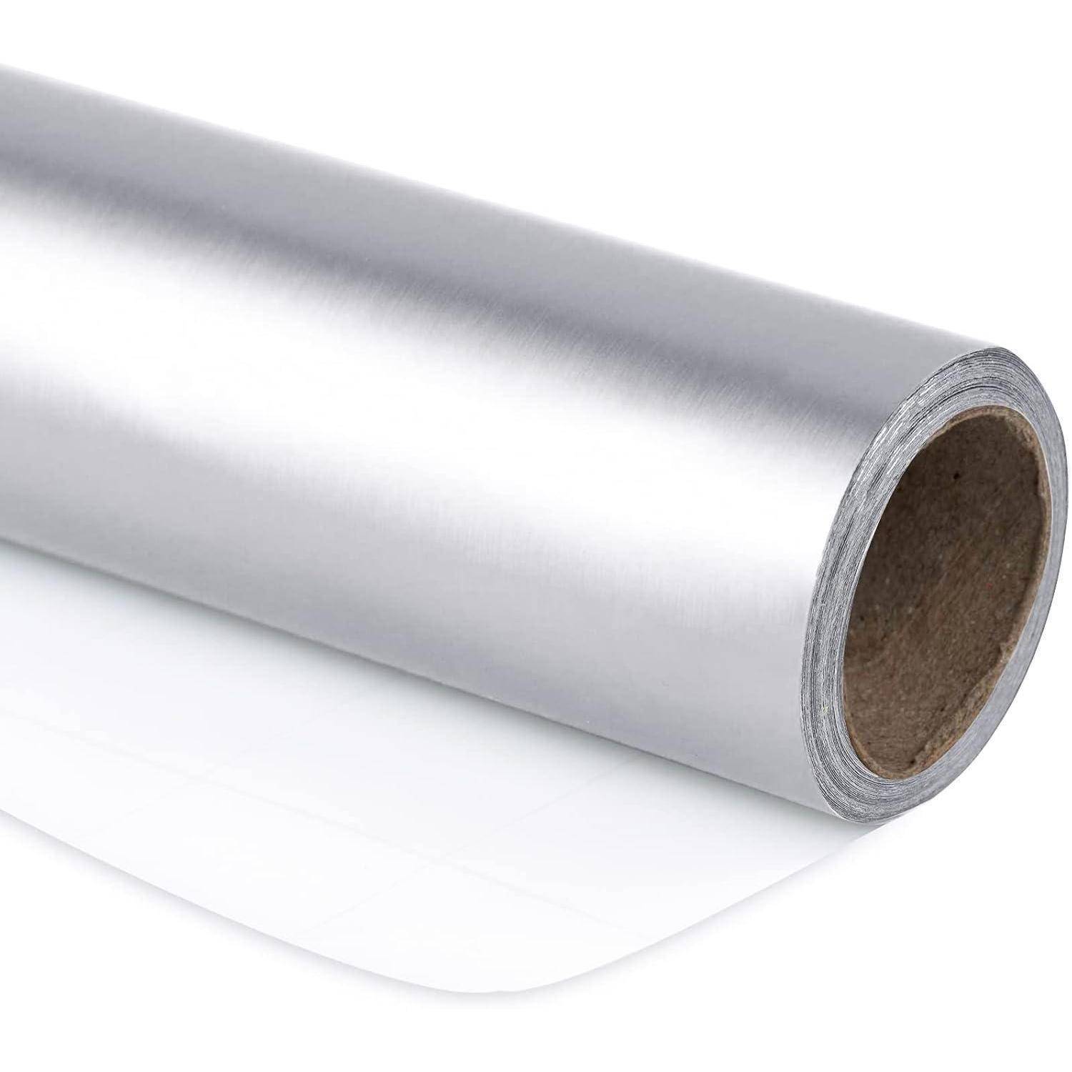 Geschenkpapier Metallic Minirolle Hochzeit Geburtstag Silber