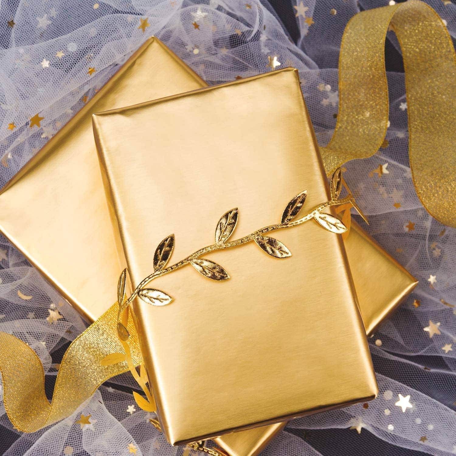 Geschenkpapier Metallic Minirolle 44 cm 10 m Hochzeit Golden