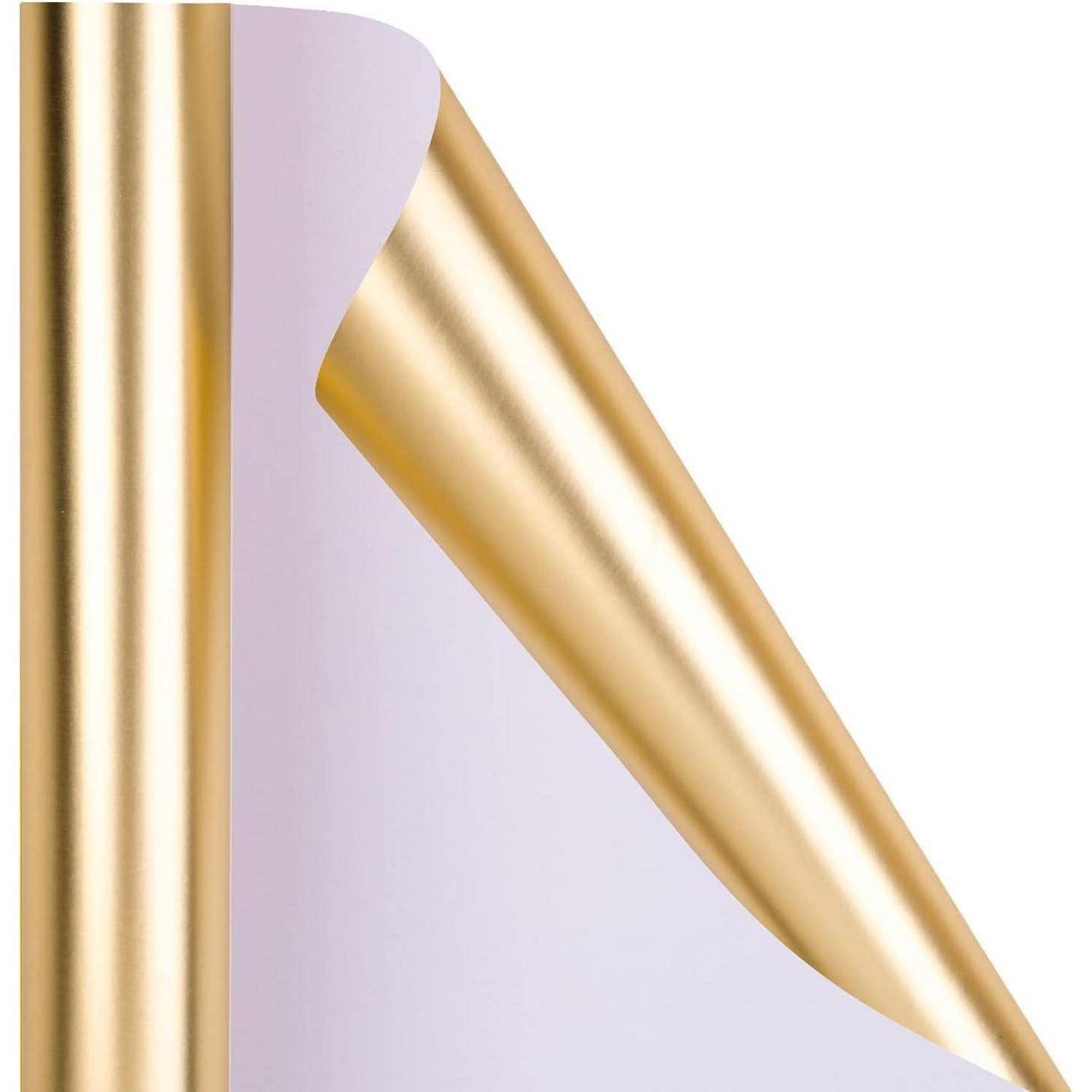 Geschenkpapier Metallic Minirolle 44 cm 10 m Hochzeit Golden