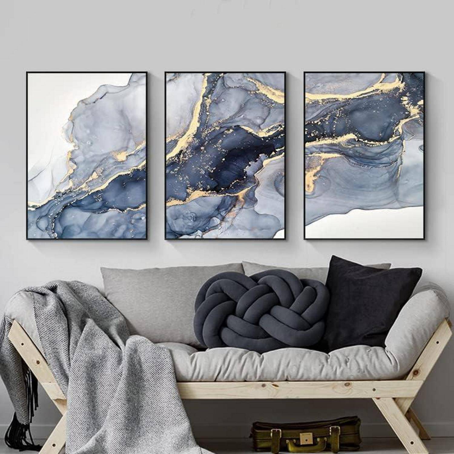 Wandbilder Wohnzimmer Abstrakte Marmor 3PCS-40x60cm Marmoriert 6