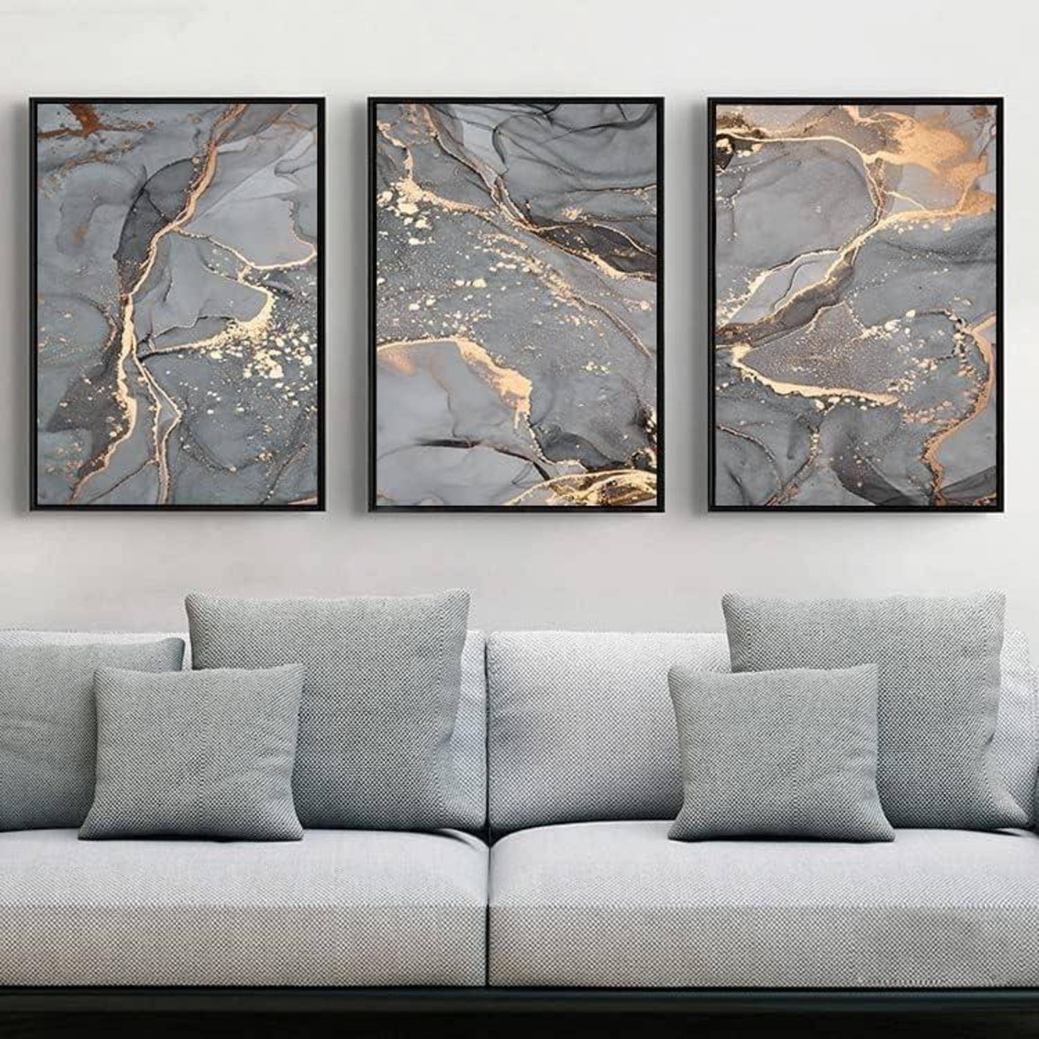 Wandbilder Wohnzimmer Leinwand Marmor 3PCS-70x100cm Marmoriert 3
