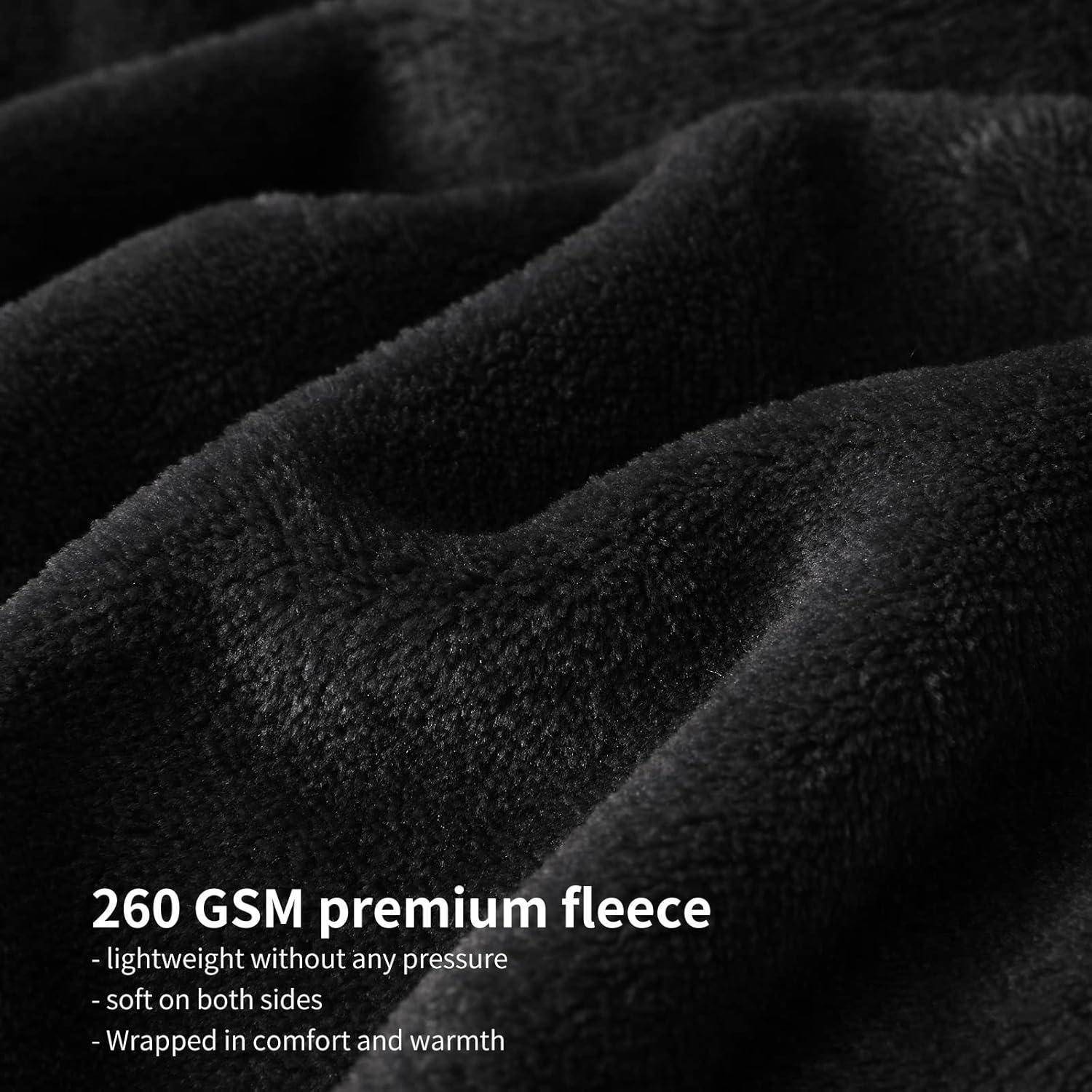 Kuscheldecke Fleecedecke Couchdecke Sofadecke 230 x 270 cm Schwarz