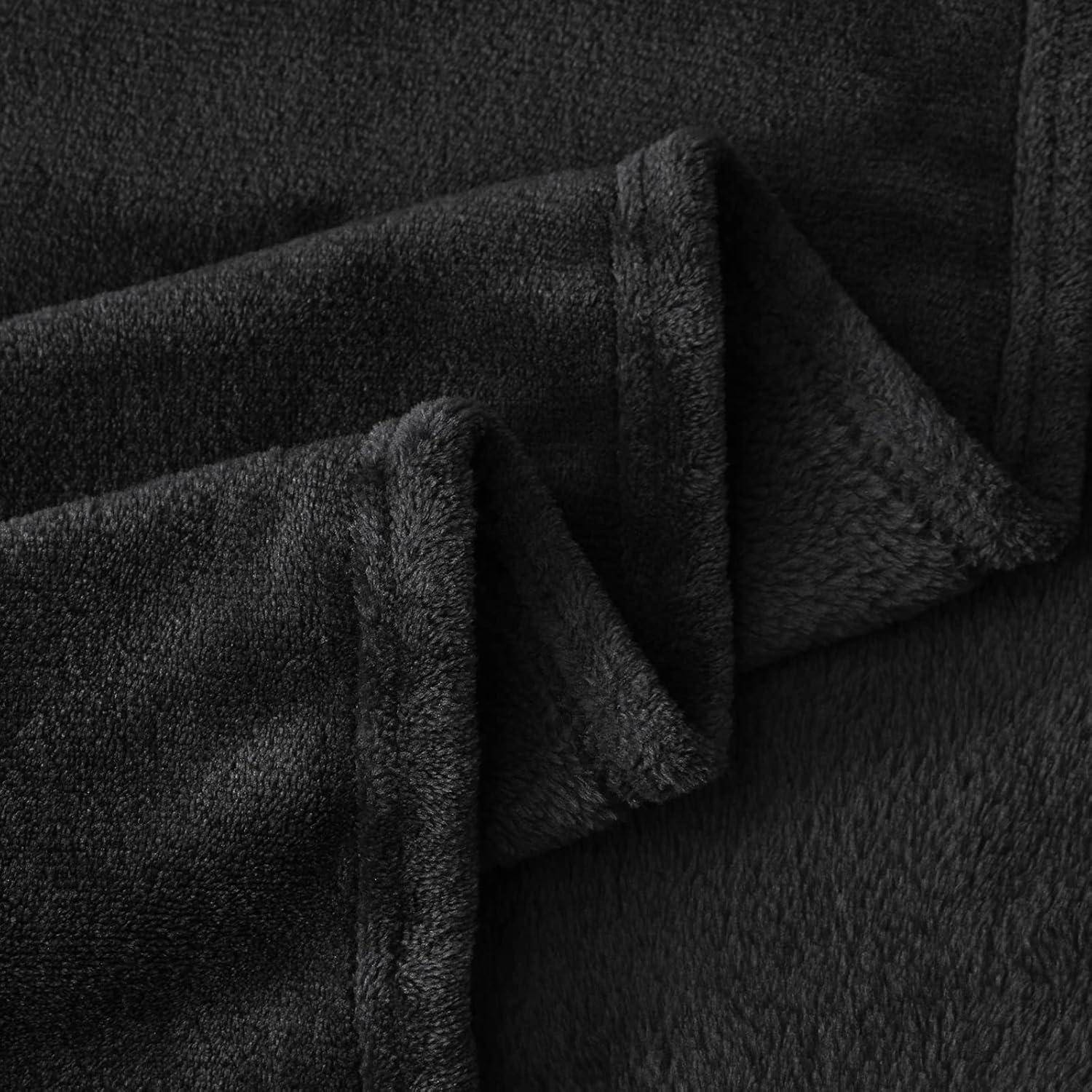 Kuscheldecke Fleecedecke Couchdecke Sofadecke 230 x 270 cm Schwarz