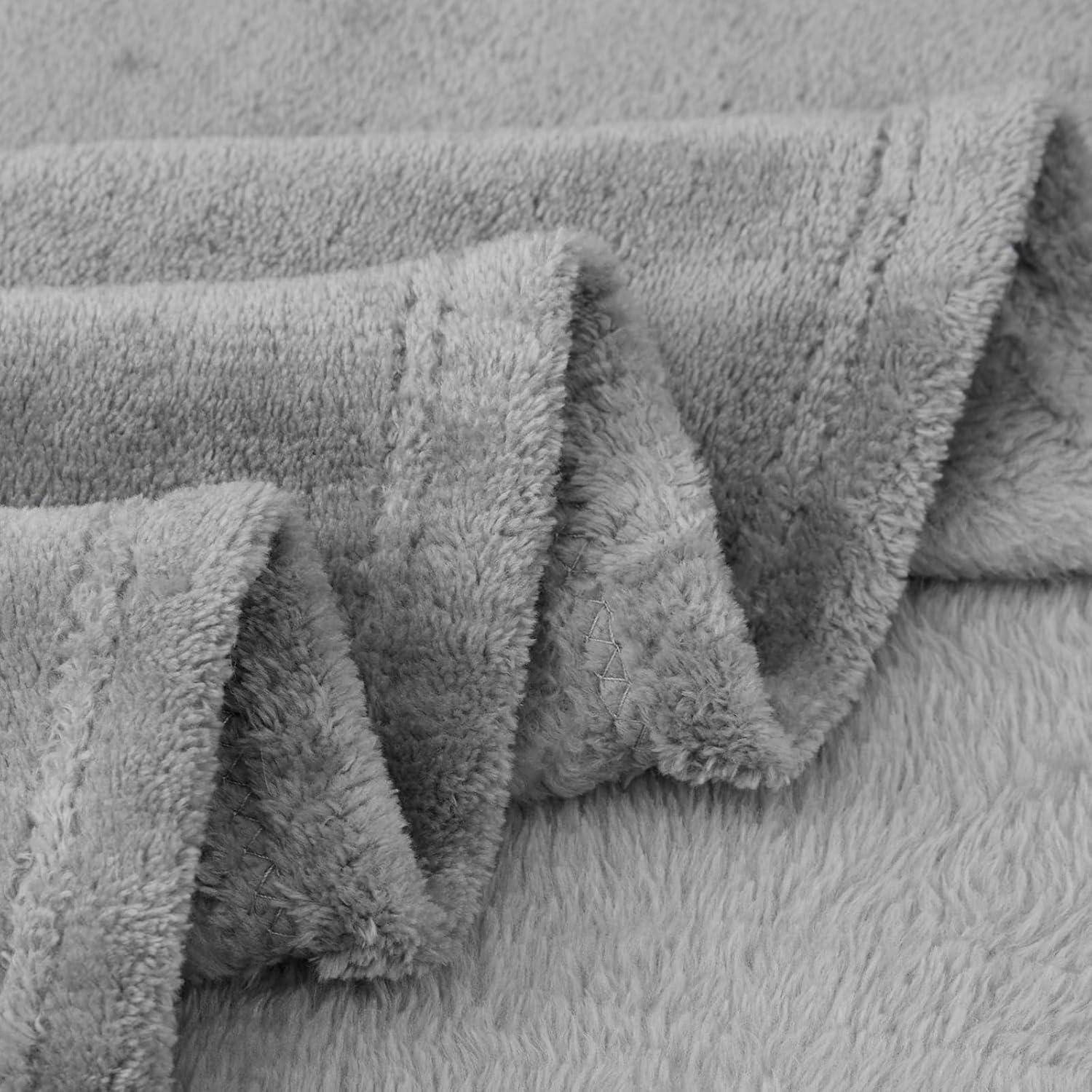 Kuscheldecke flauschig Decke Grau 230x270 cm