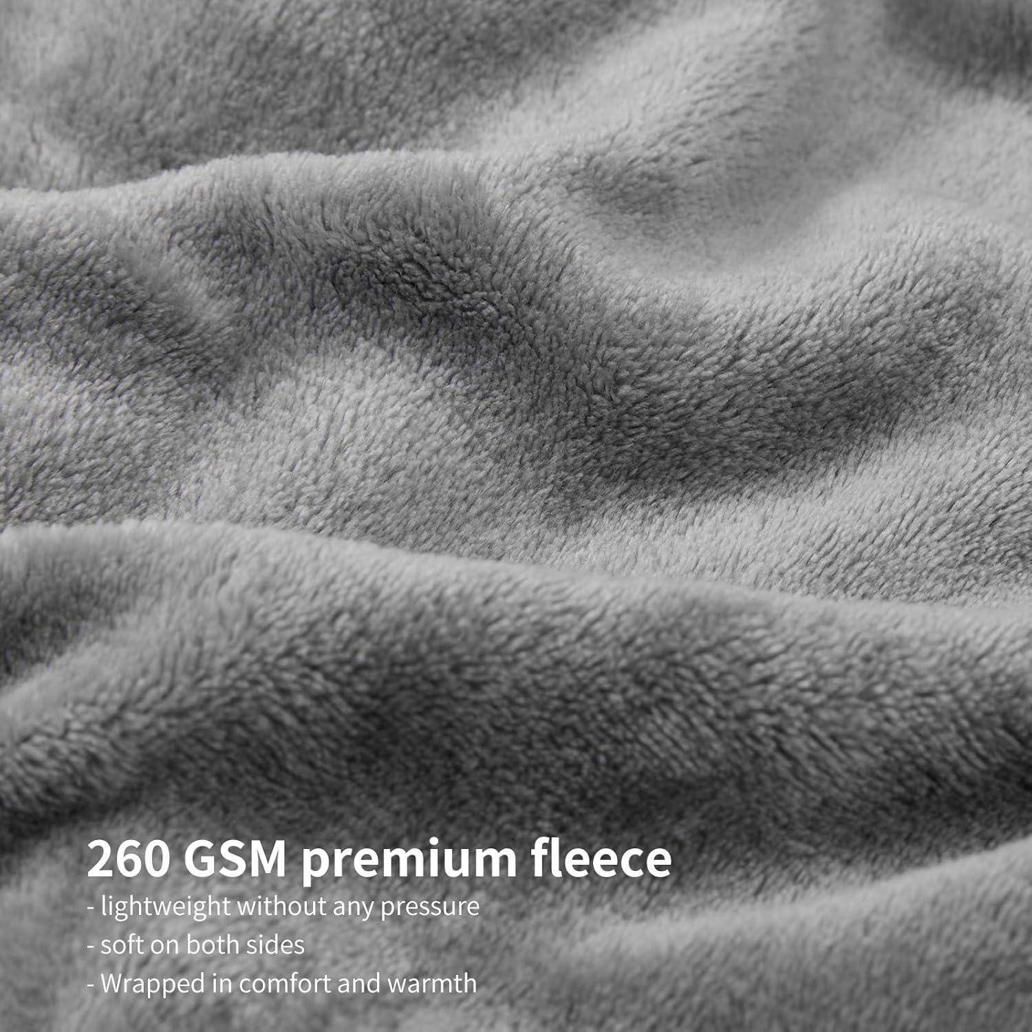Kuscheldecke flauschig Decke Grau 230x270 cm