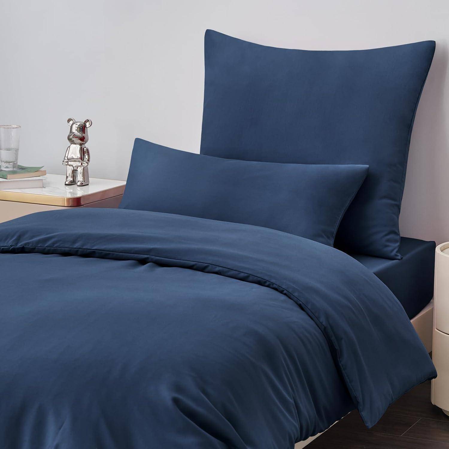 Bettwäsche 155x220 2tlg Mikrofaser 155x220cm+80x80cm 05 Blau