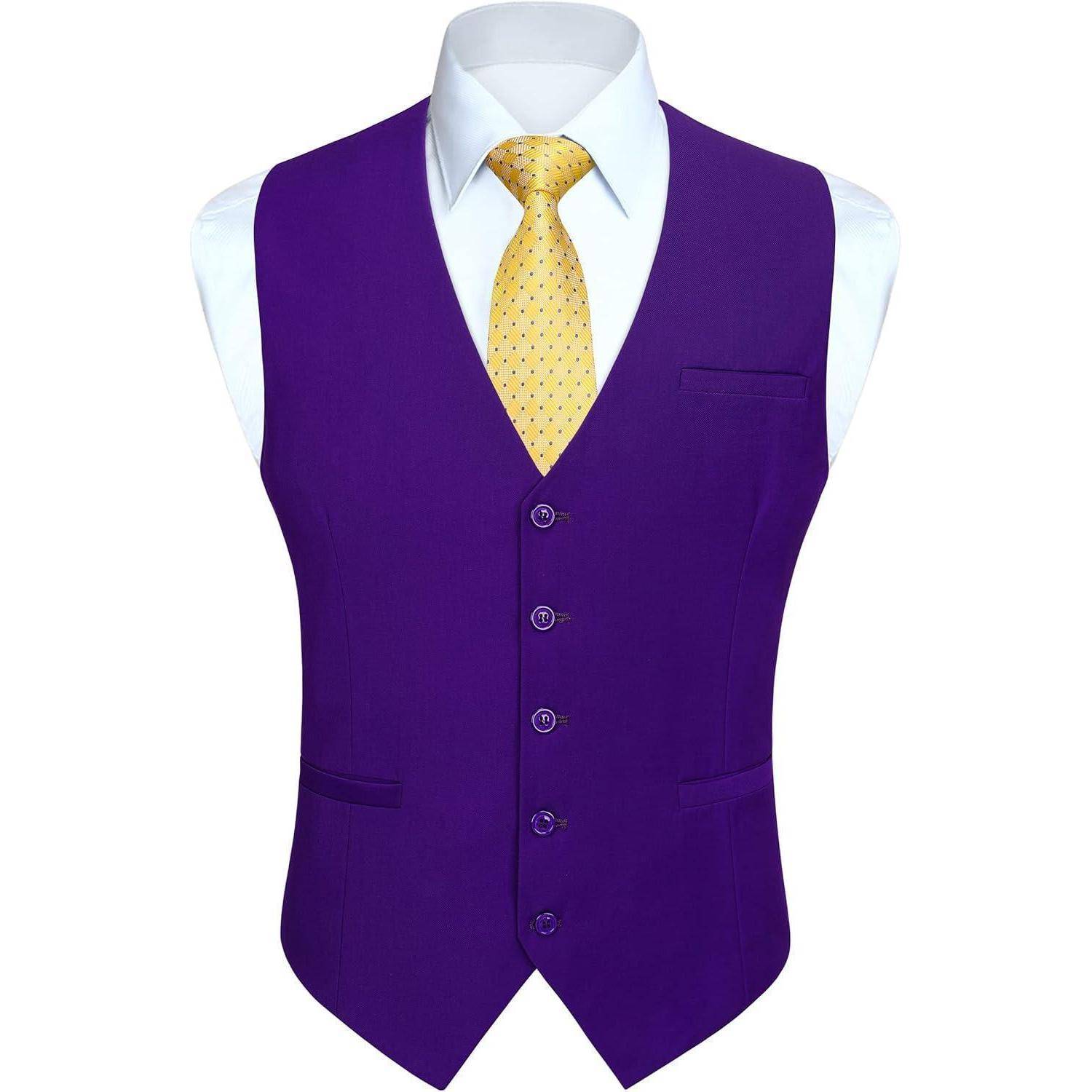 Weste Herren formale Hochzeit Party Baumwolle einfarbig 3XL Z1 Violett