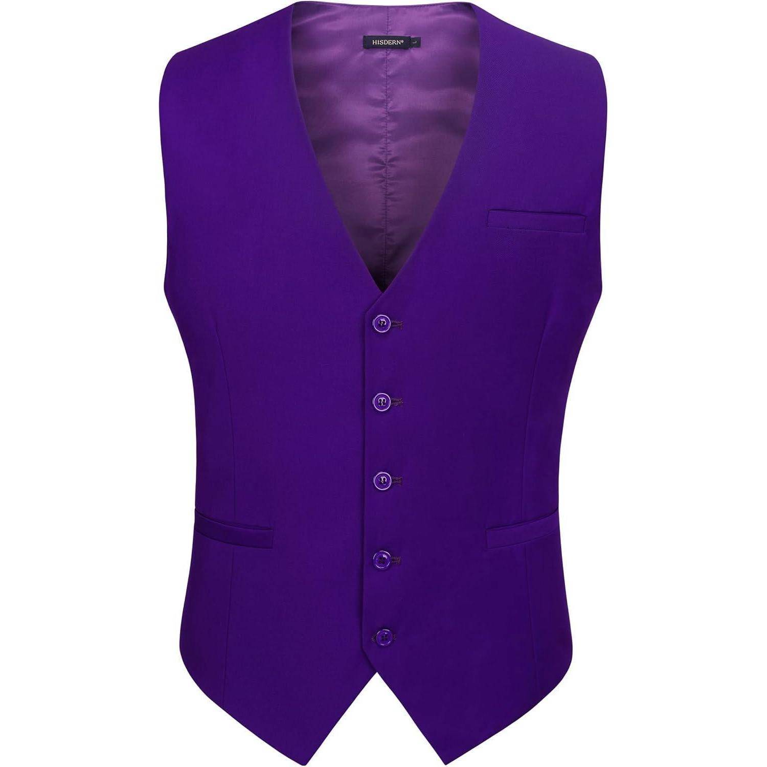 Weste Herren formale Hochzeit Party Baumwolle einfarbig 3XL Z1 Violett
