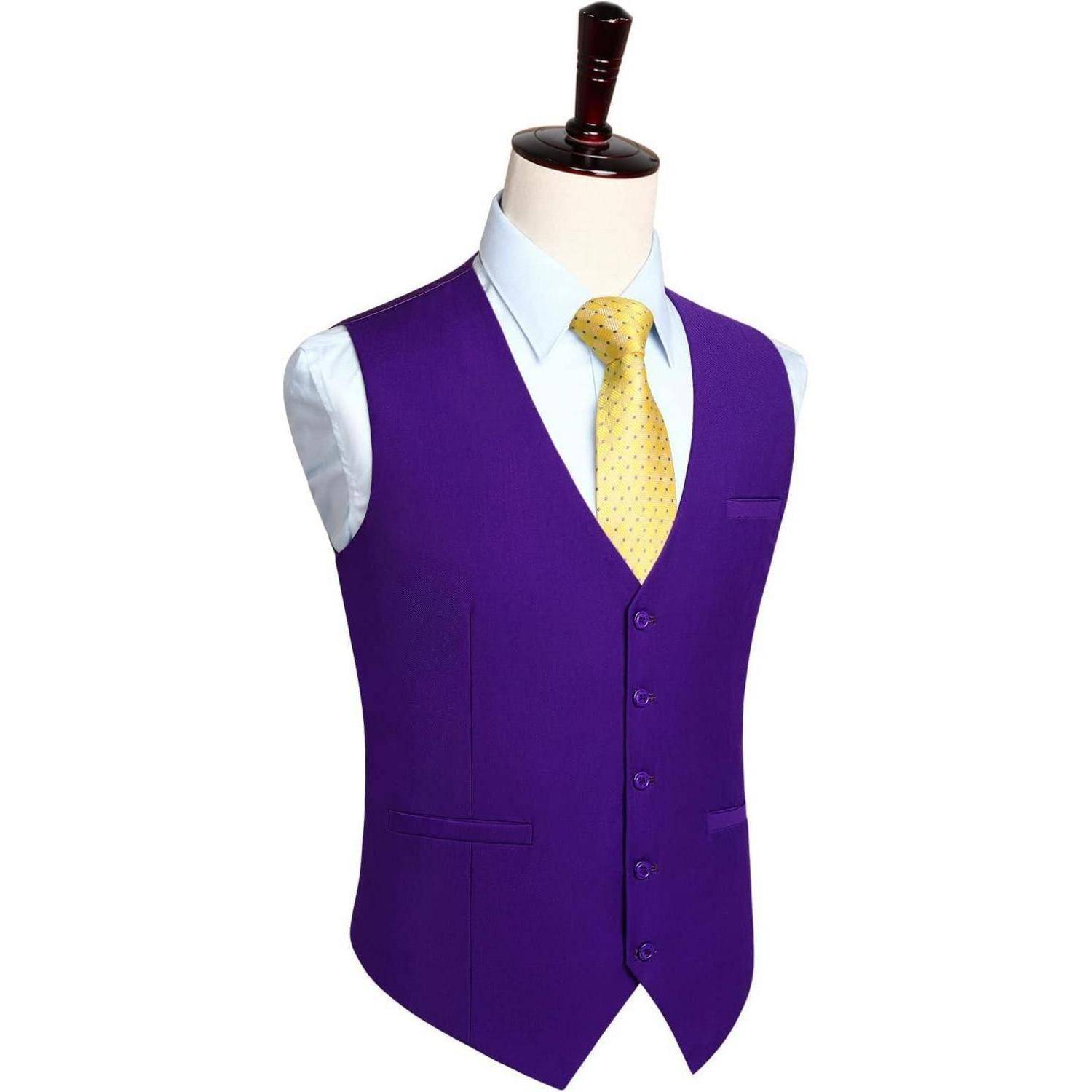 Weste Herren formale Hochzeit Party Baumwolle einfarbig 3XL Z1 Violett
