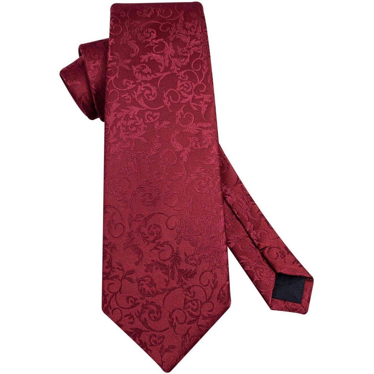 Krawatten Herren Hochzeit Paisley Einheitsgröße L-burgund-2