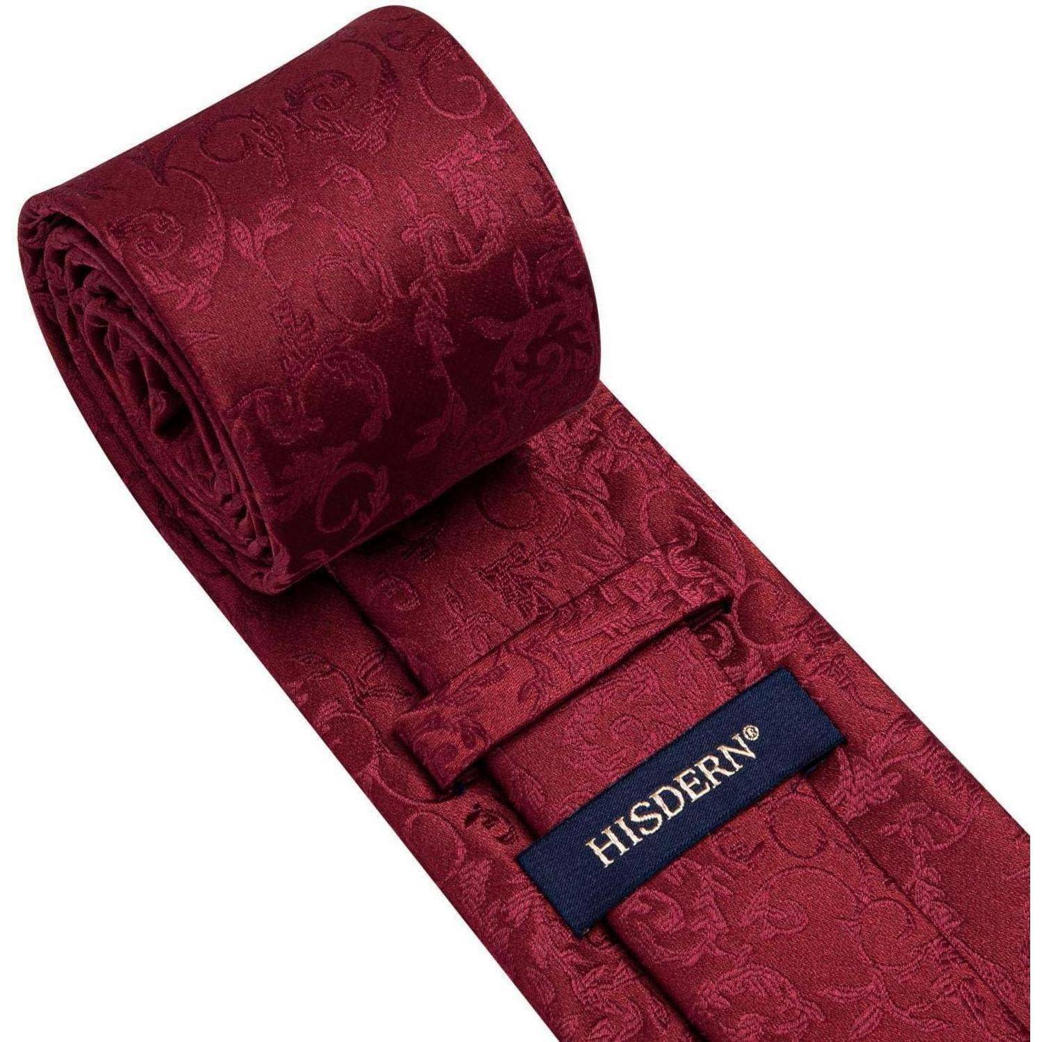 Krawatten Herren Hochzeit Paisley Einheitsgröße L-burgund-2