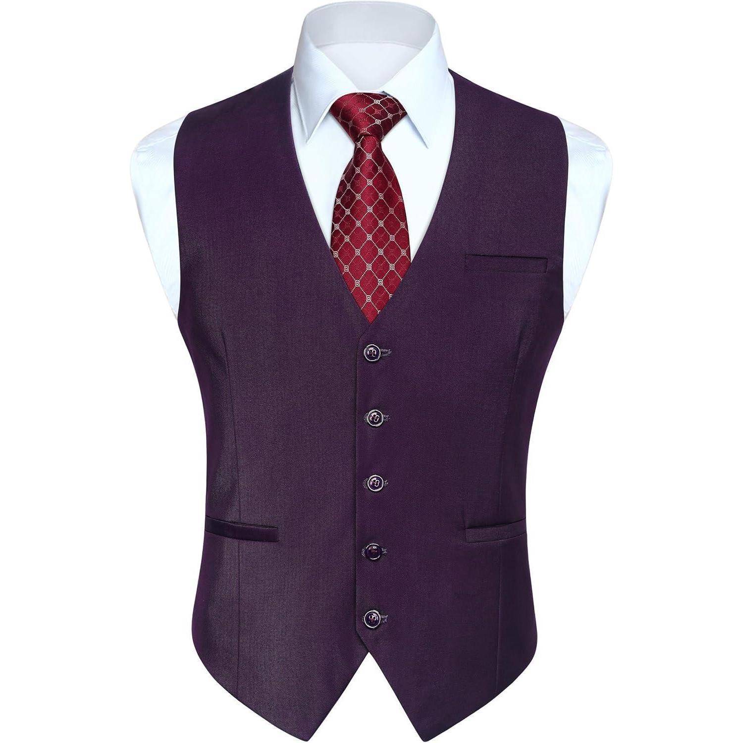 Anzugweste Herren Hochzeit Business Taschen XS 4XL XXL Violett