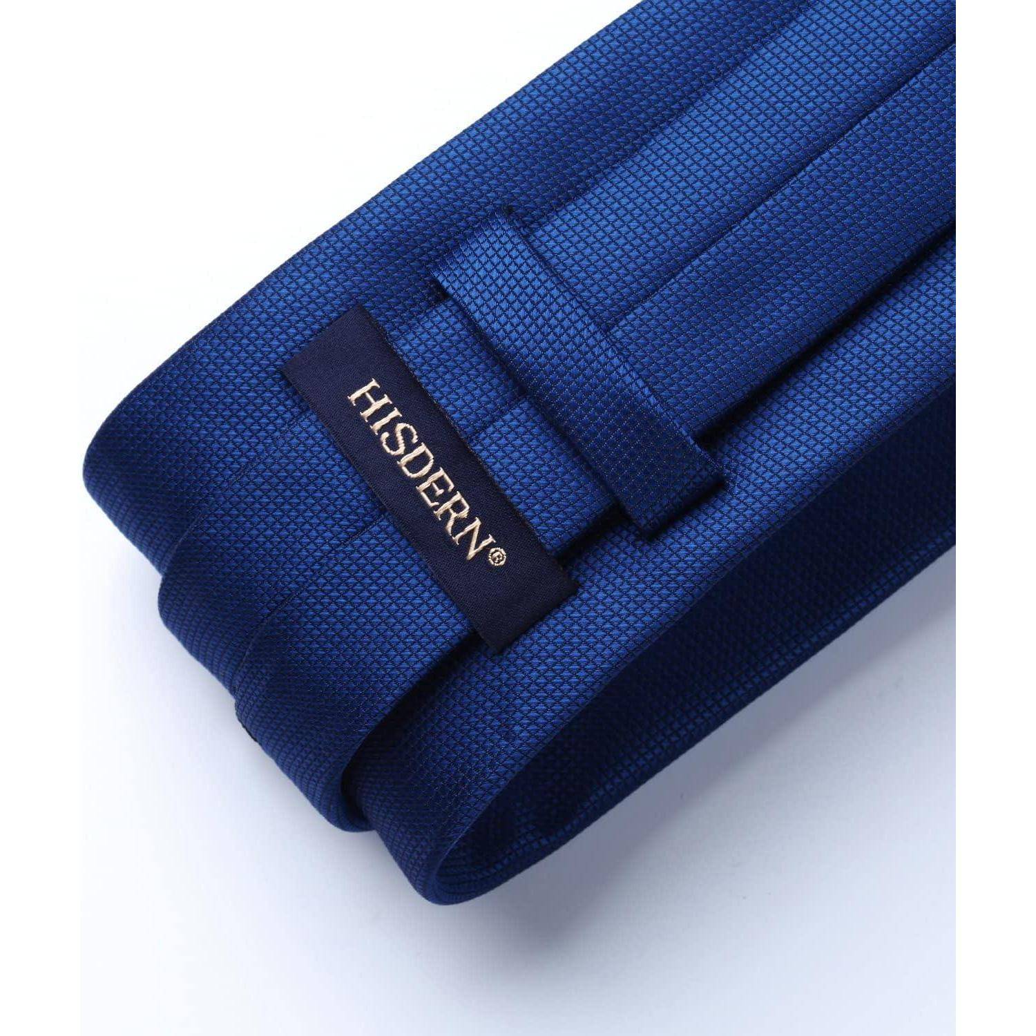 Krawatte Herren Hochzeit kariert Einstecktuch Blumen Set Blau
