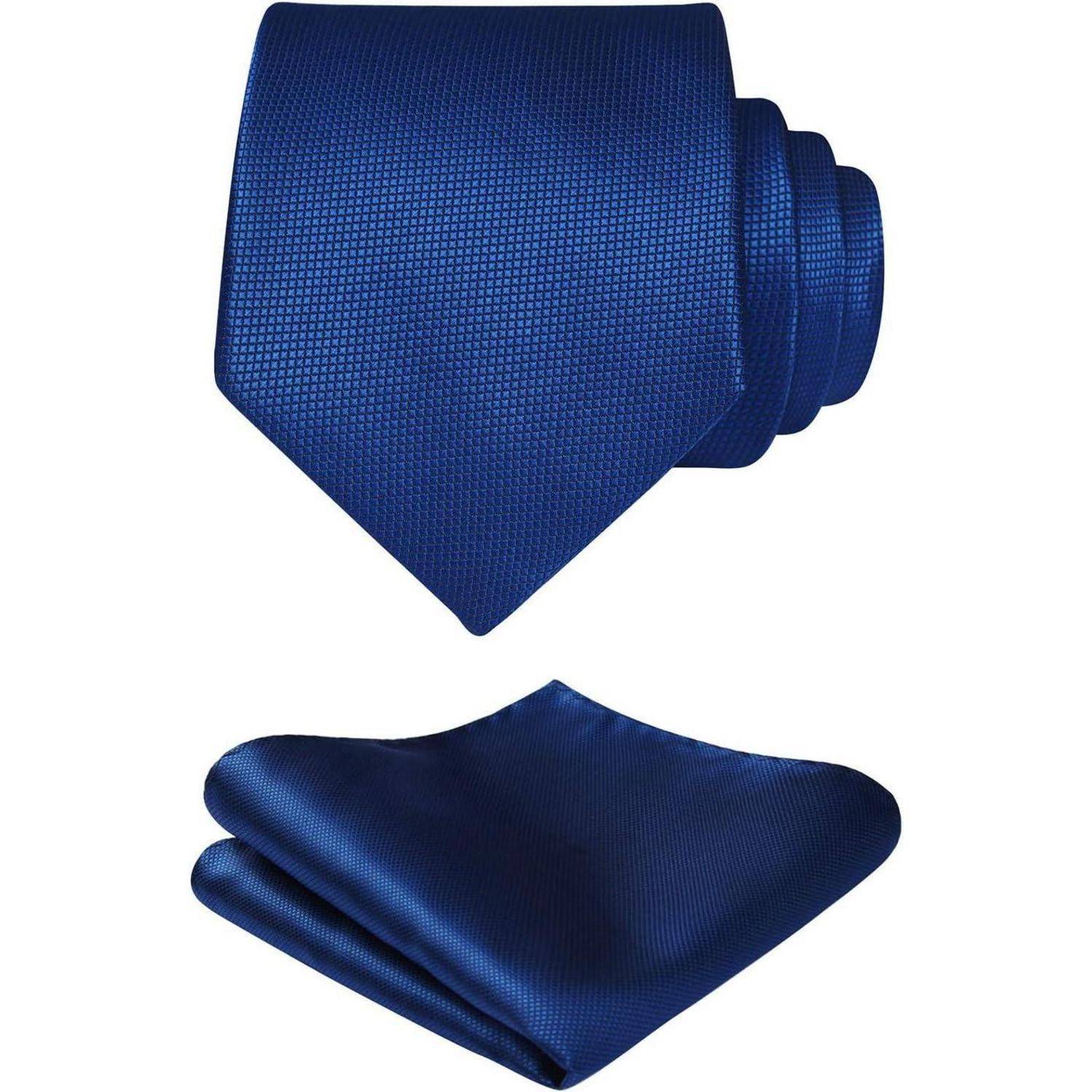 Krawatte Herren Hochzeit kariert Einstecktuch Blumen Set Blau