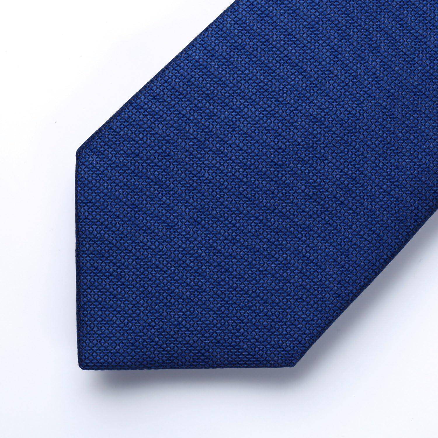 Krawatte Herren Hochzeit kariert Einstecktuch Blumen Set Blau