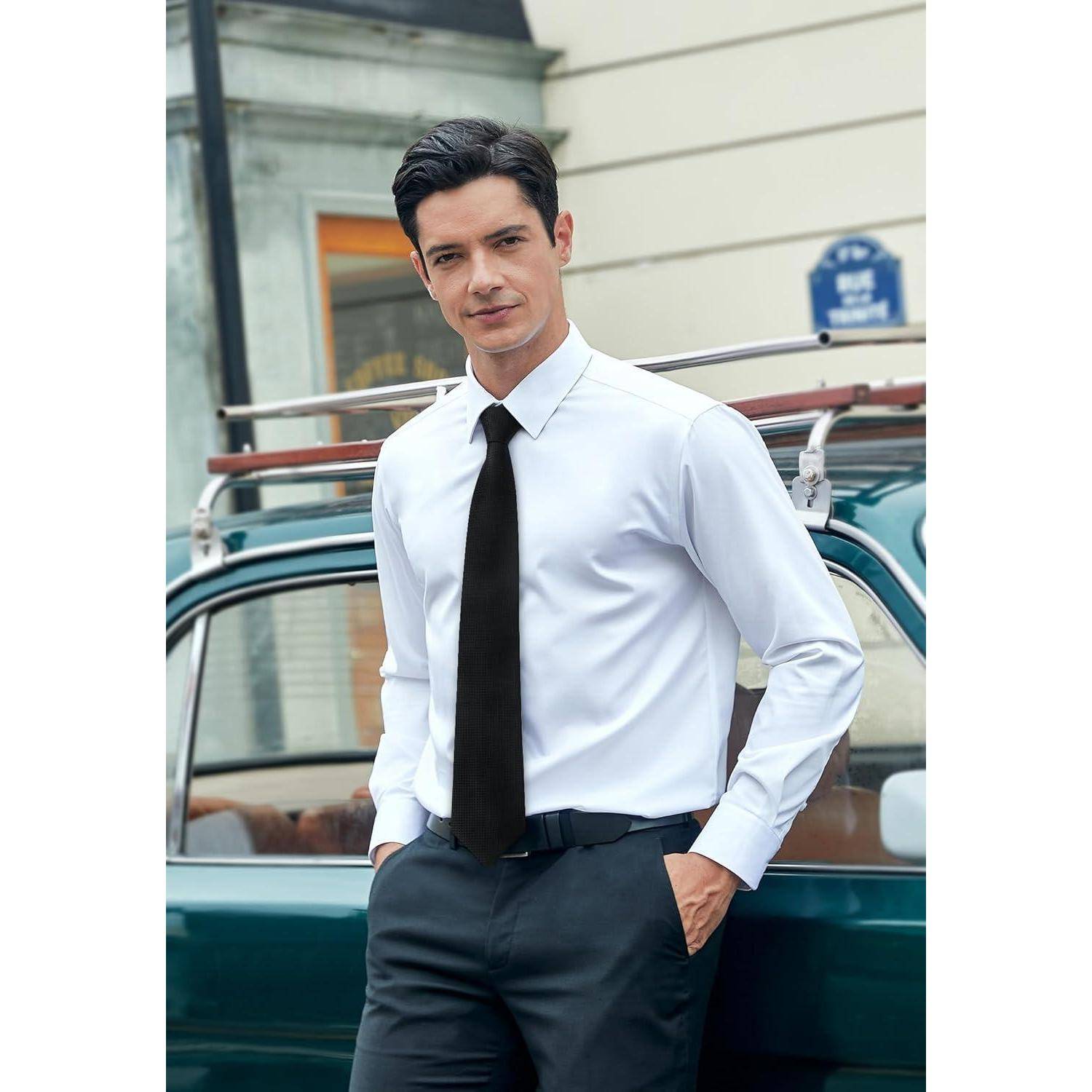 Krawatte Herren Hochzeit Einstecktuch Plaid Hahnentritt Schwarz 1