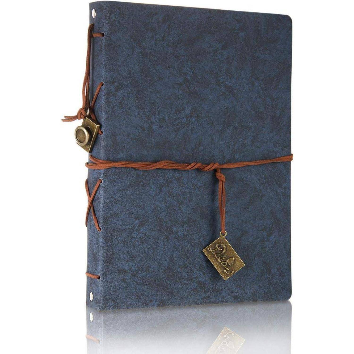 Notizbuch DIN A5 Leder Vintage Kraftpapier 200 Seiten A5-NOTEBOOK-BLUE