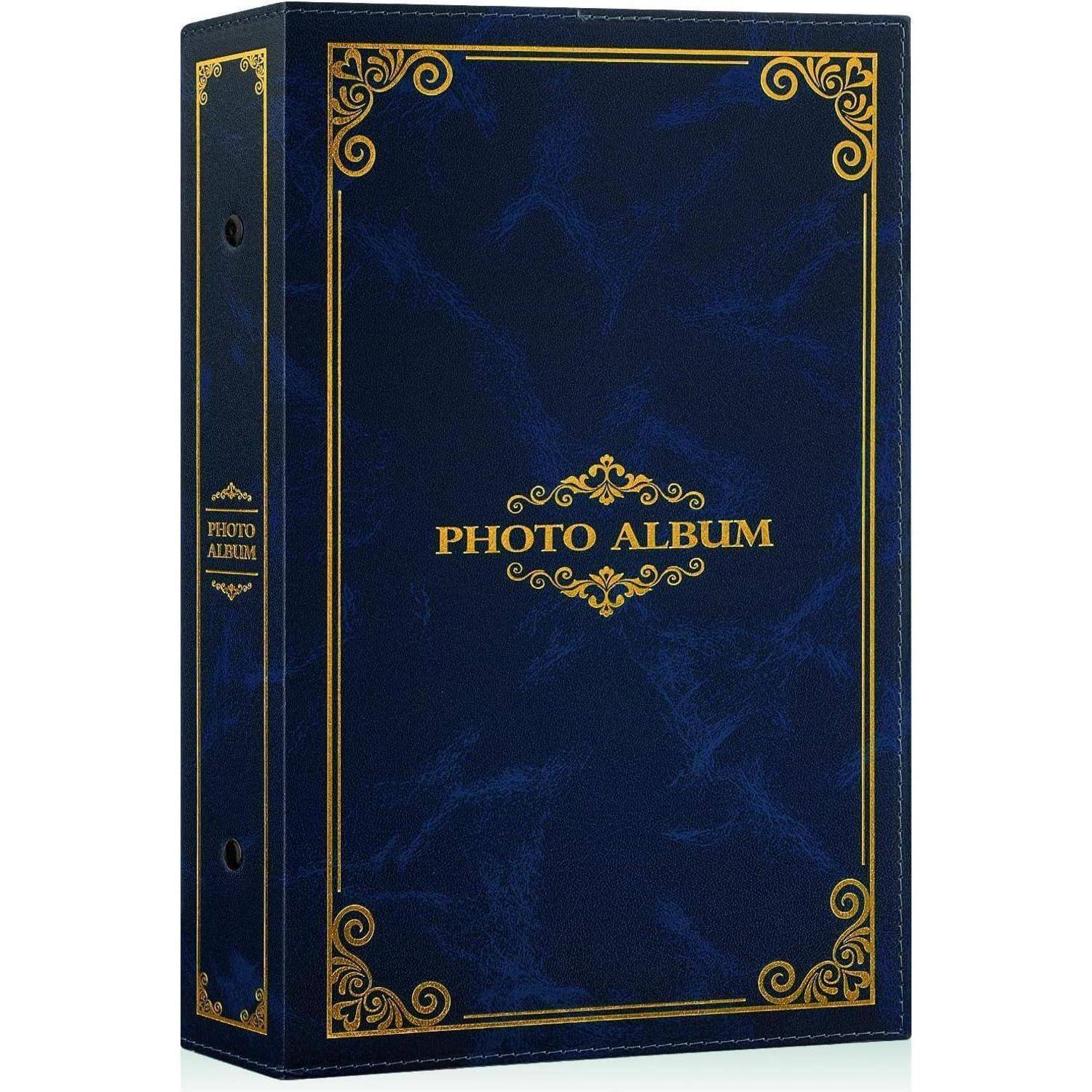 Fotoalbum 10x15 Einsteckalbum Kunstleder Querformat 300 Taschen Blau